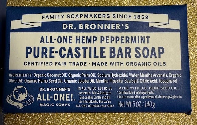 Dr. Bronner’s PURE-Castile/5 pack & 1/HEMP Peppermint Soap – 6 TOTAL – 5 oz each