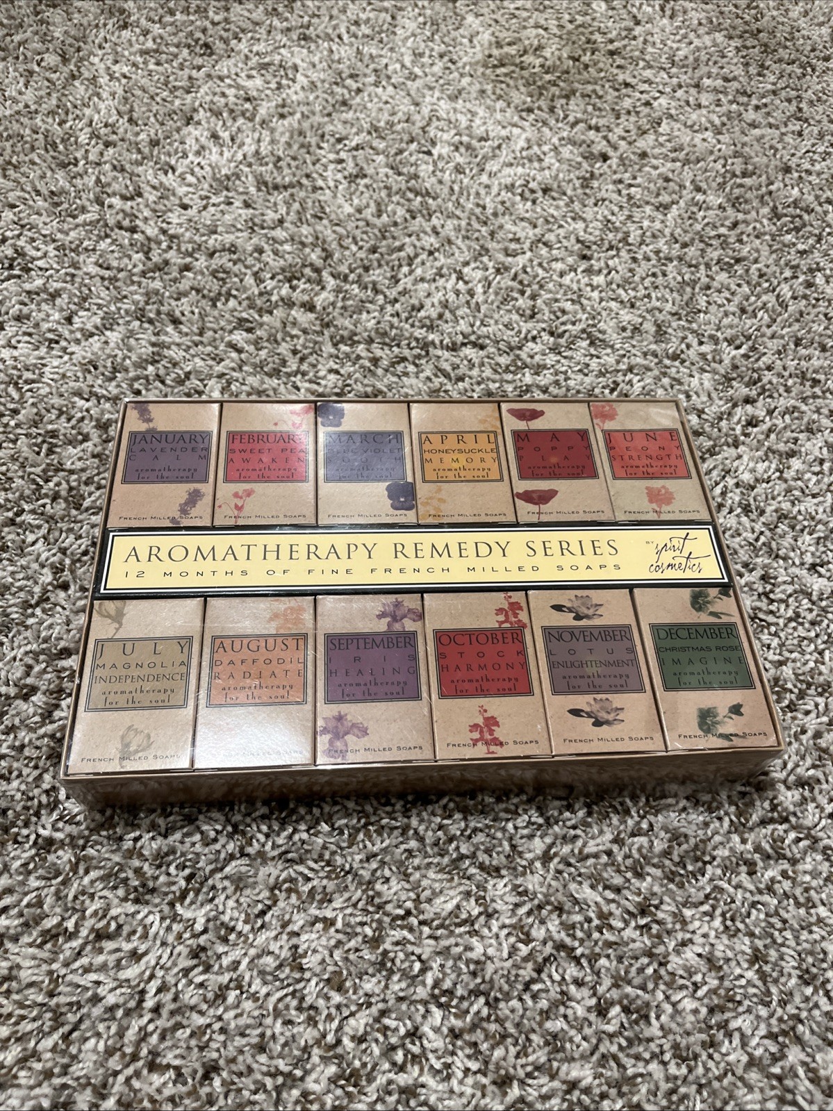 Aromatherapy Remedy Series 12 French Milled Soaps Calm Soothe New Made In USA
