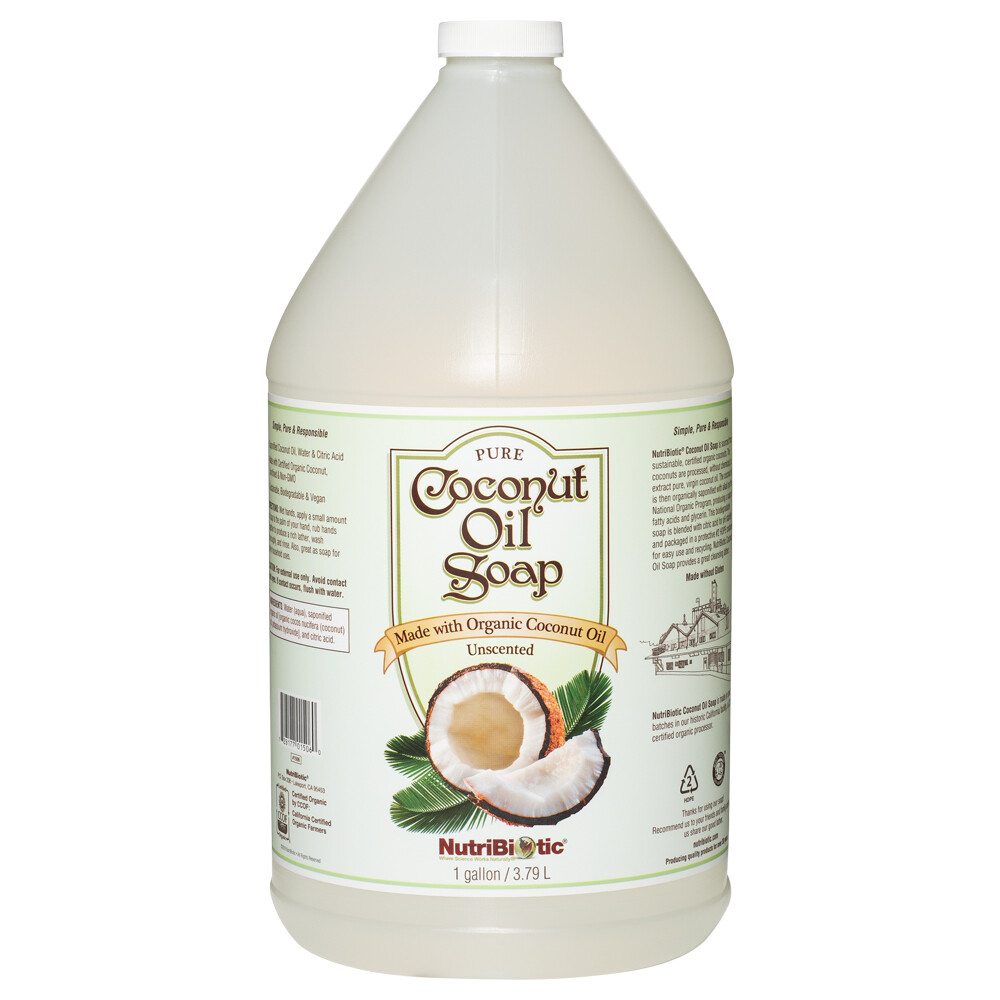NutriBiotic – Organic Coconut Oil Soap, Unscented – Free of Parabens & Sulfates