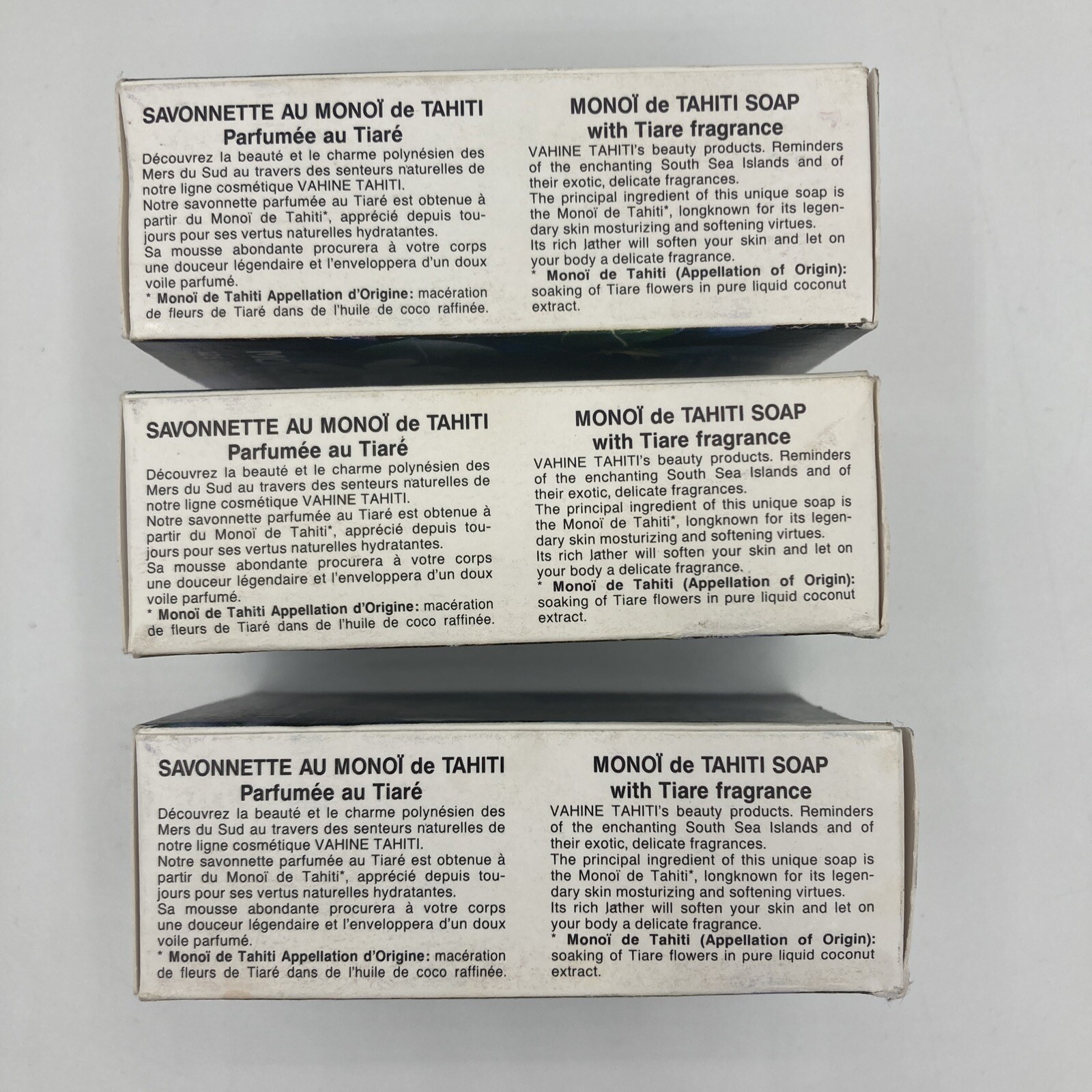 3x Vintage NOS 1980’s Vahine Tahiti Tiare Fragrance Monoi De Tahiti Soap RARE!