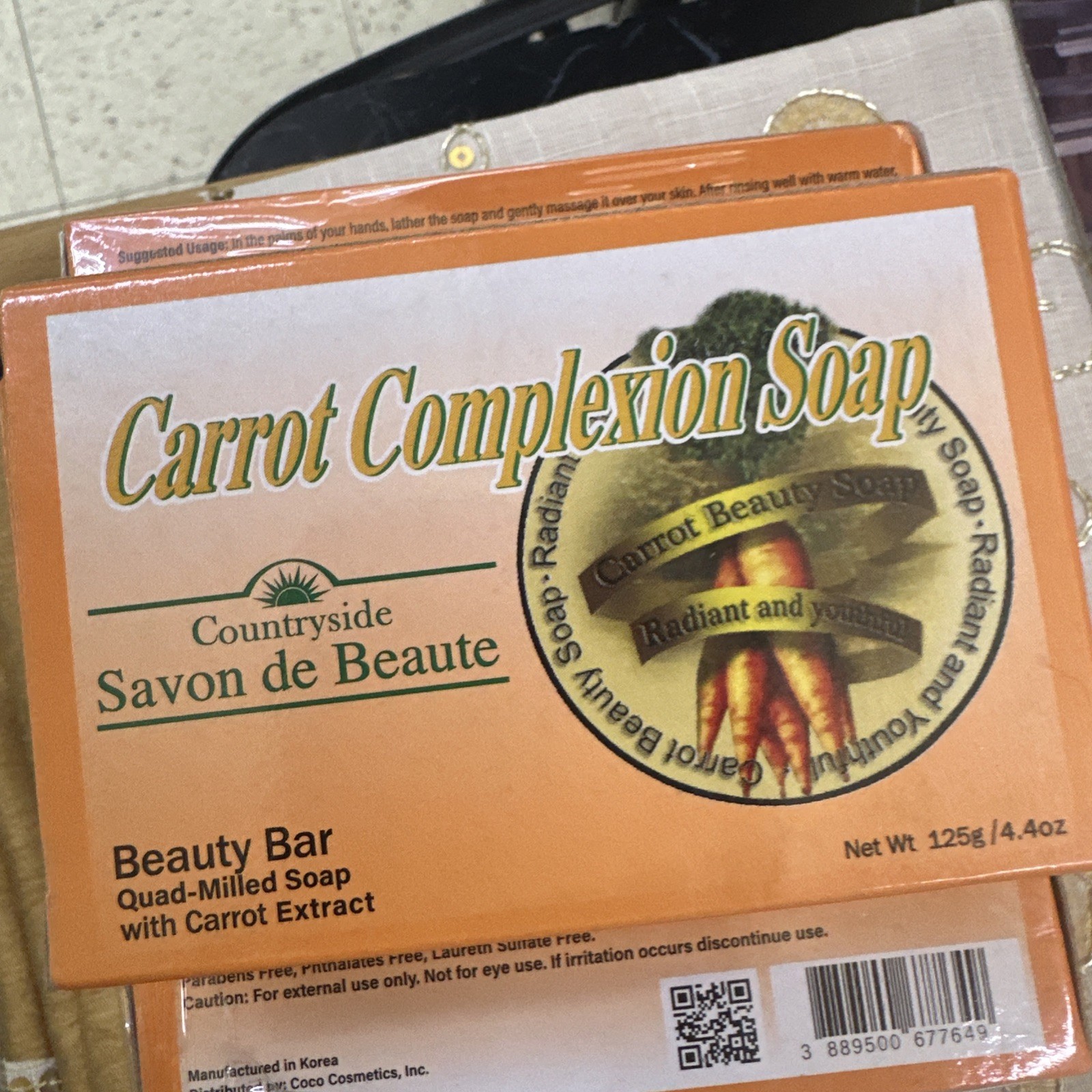 (Pack of 3) Carrot Complexion Soap Beauty Bar – 4.4 oz