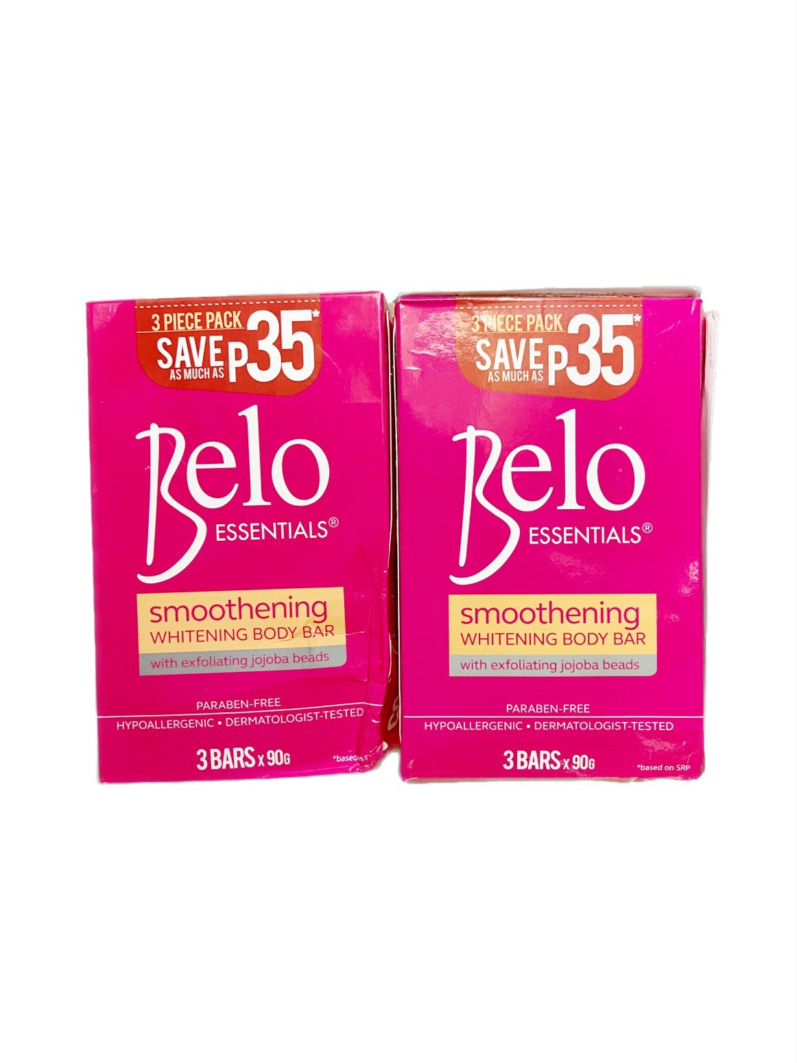 6 Bars x 90g BELO ESSENTIALS Smoothening Whitening Body Bar Soap Flawed Boxes