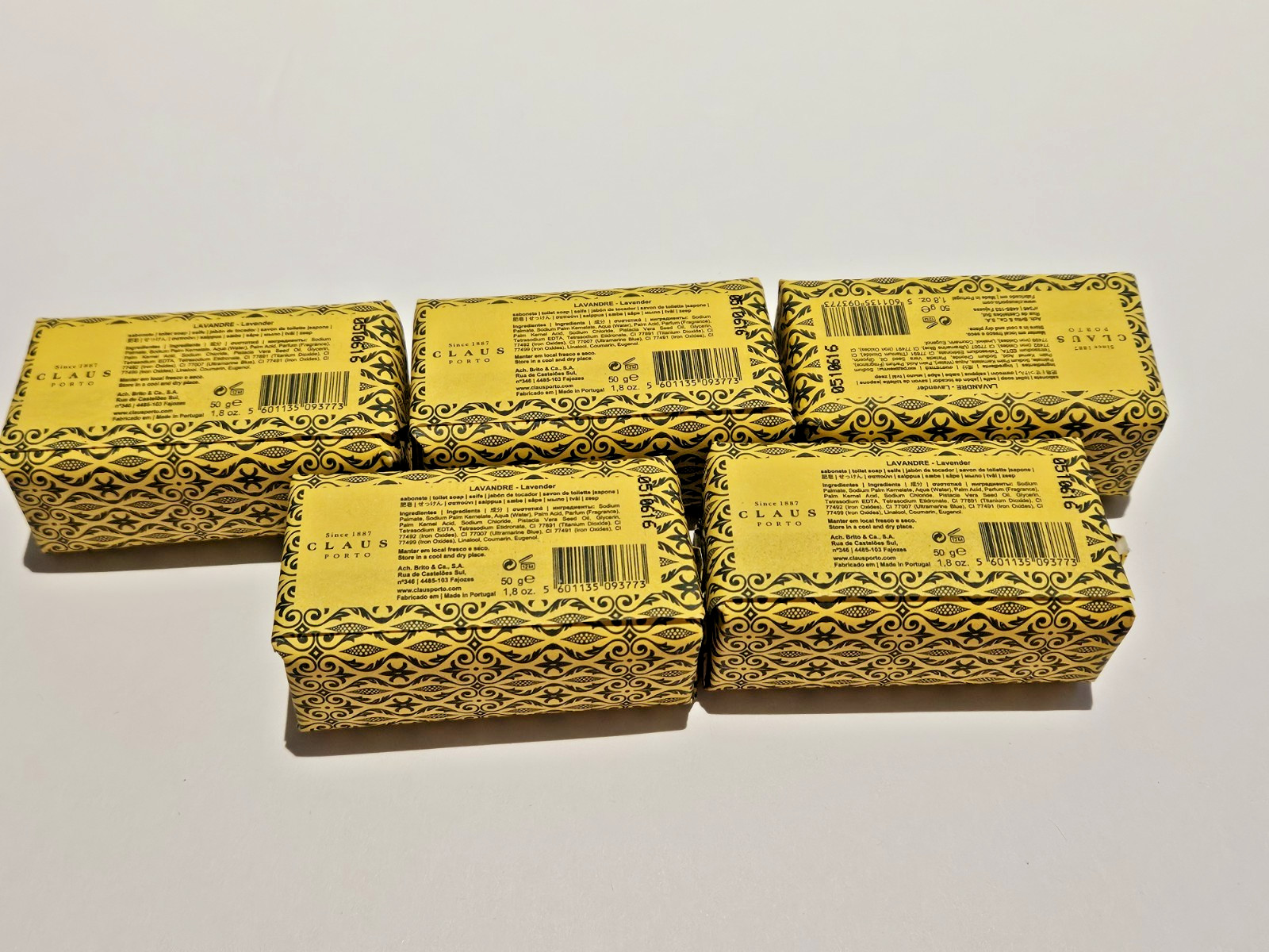 Claus Porto Lavandre Lavender Luxury Mini Soaps Set of 5 New Sealed Each 1.8 oz.