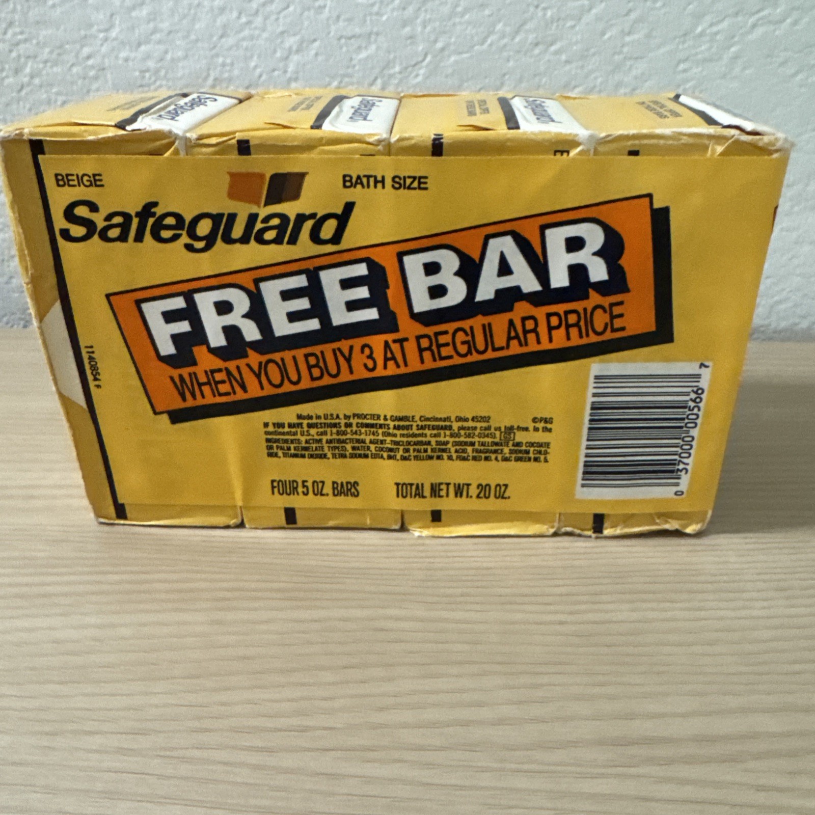 Vintage Safeguard Deodorant Soap 4 Bar Pack 5oz Each Procter & Gamble Safeguard