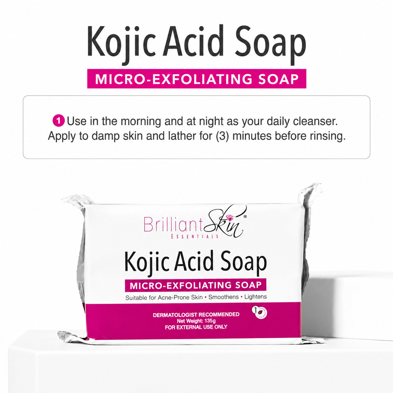 5 PCS Brilliant Kojic Soap – Whitening, Acne Treatment & Dark Spot Remover