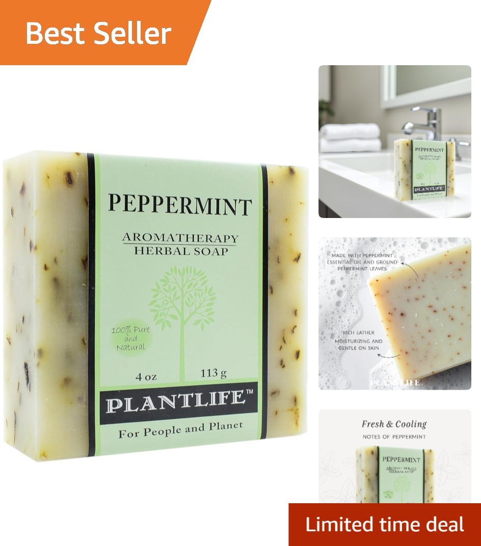 Revitalizing Peppermint Natural Bar Soap, 4 oz – Eco-Friendly & Nourishing