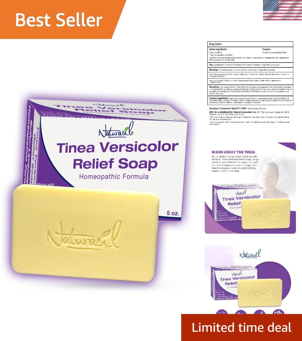 Plant-Based Tinea Versicolor Treatment Soap – Safe for Kids & Adults, 5 oz