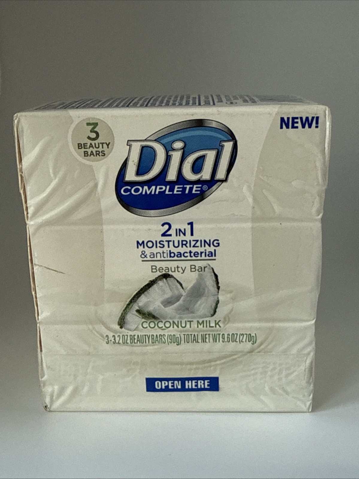 Dial Complete 2-in-1 Moisturizing & Antibacterial Beauty Bar Soap Coconut Milk