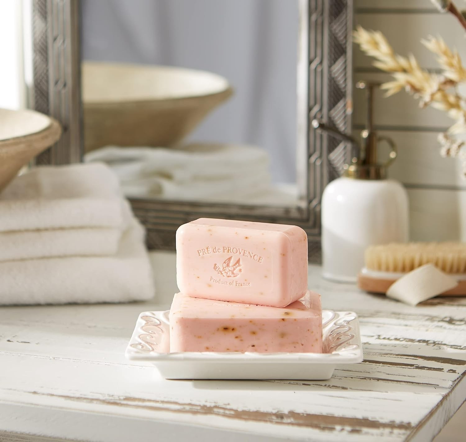 French Crafted Artisan Soap Bar – Rich Rose Aroma & Long Lasting Lather, 5.3 oz