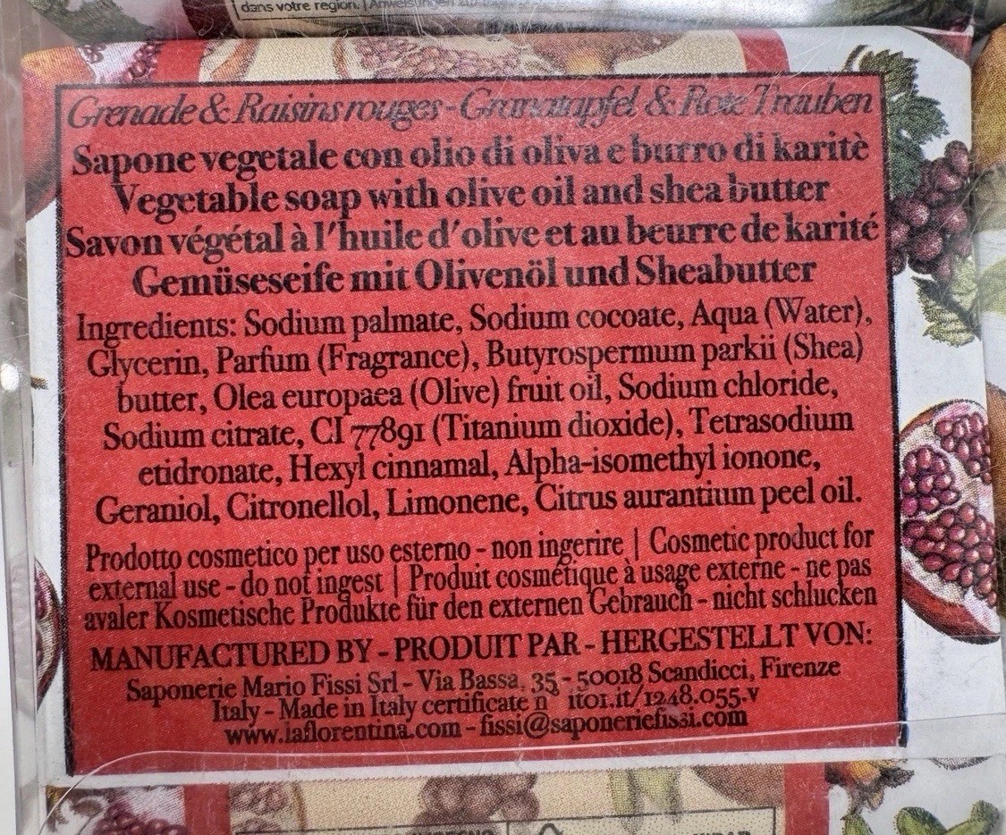 La Florentina Italian Luxury Bar Soap 6 Pack Lavender Citrus Fig Lemon ++ 22.4oz