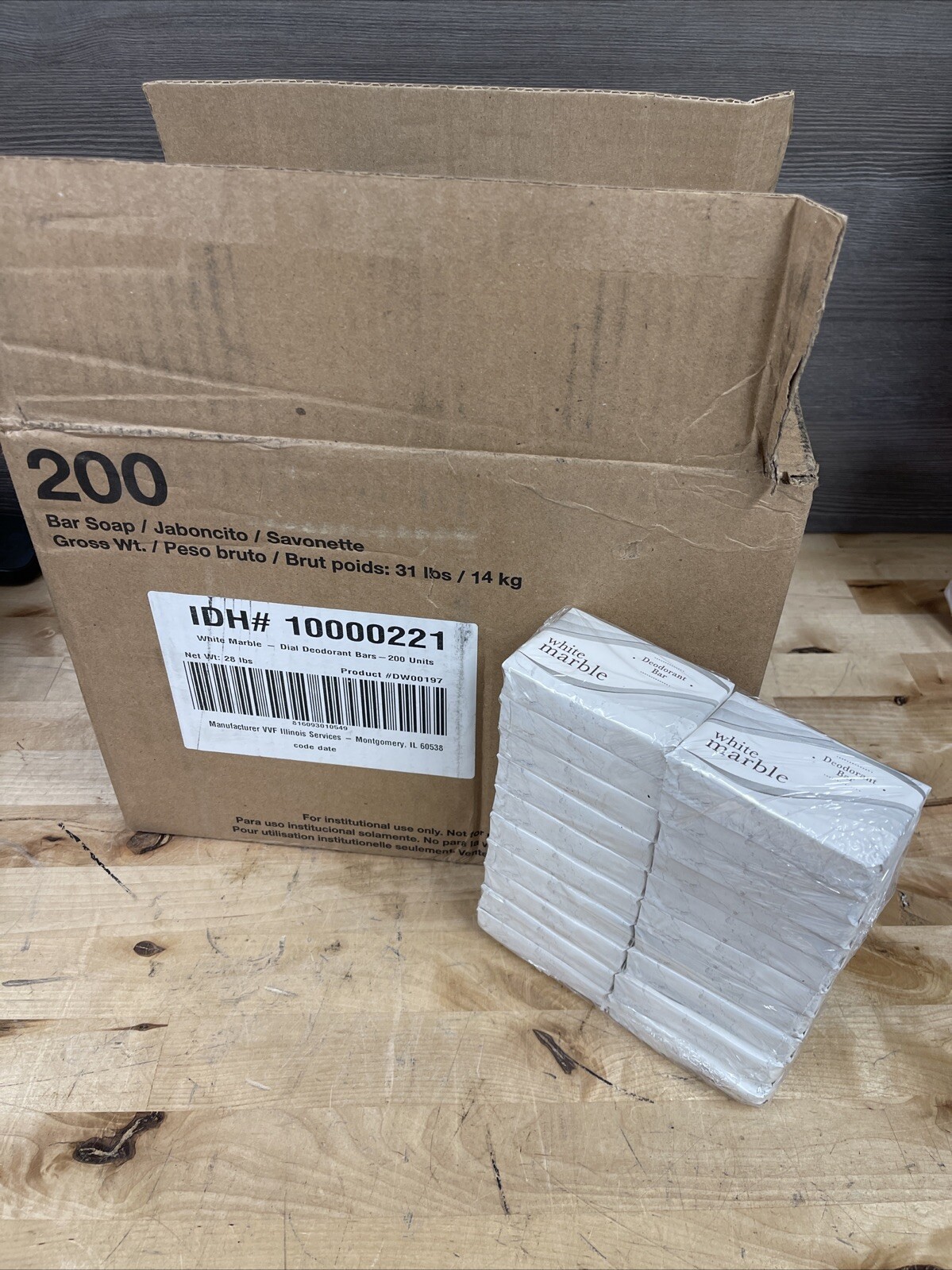 200/Case Dial DW00197 White Marble Deodorant Soap 2.29oz Each New