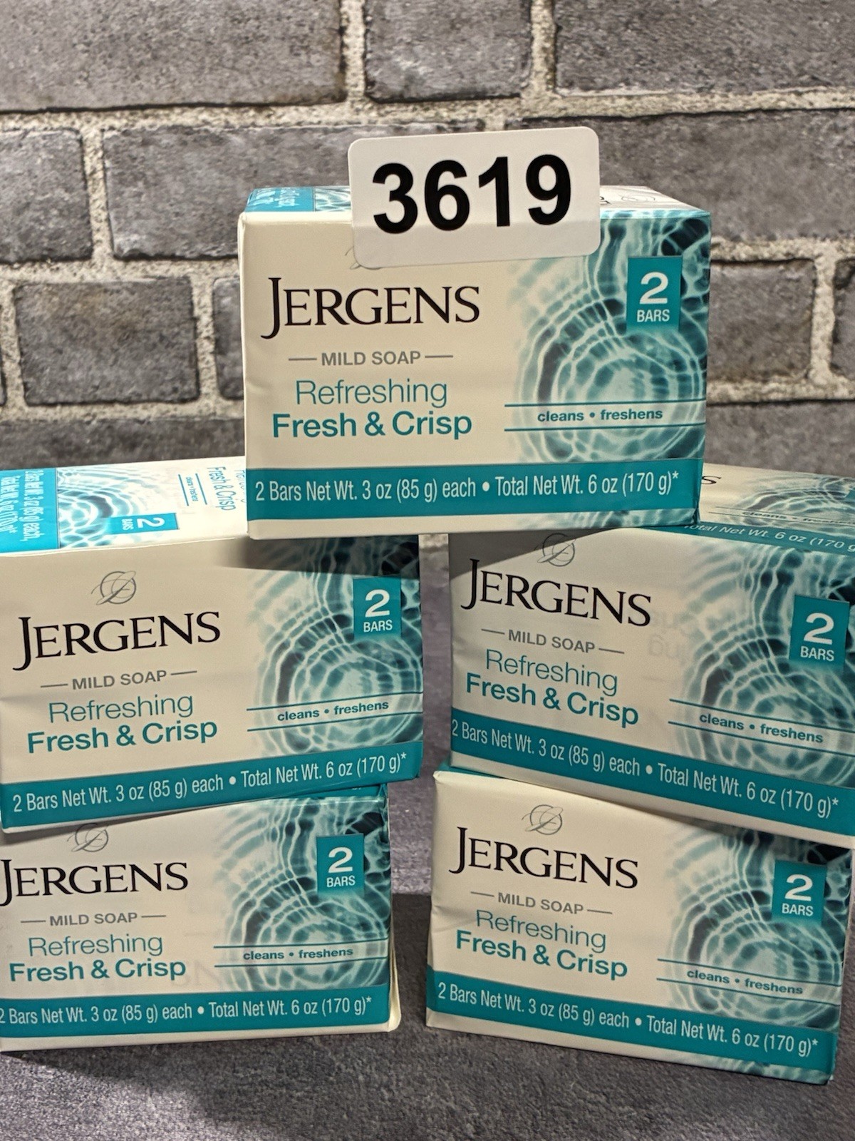 Jergens Fresh & Crisp Mild Soap 5 X 2 Bars =10 Bars Total New Sealed
