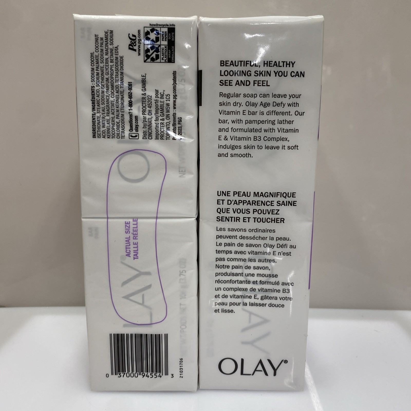 2 X 6Pack OLAY Age Defy Beauty Bar Soap 10X Moisturizers Vitamin E 3.75oz