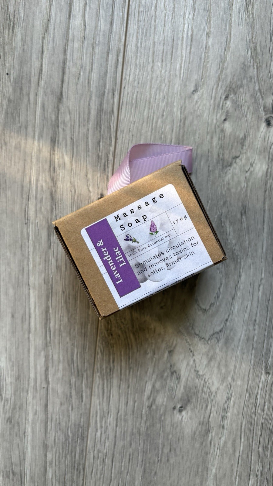 Handcrafted massage soap made with natural ingredients and pure essential oils