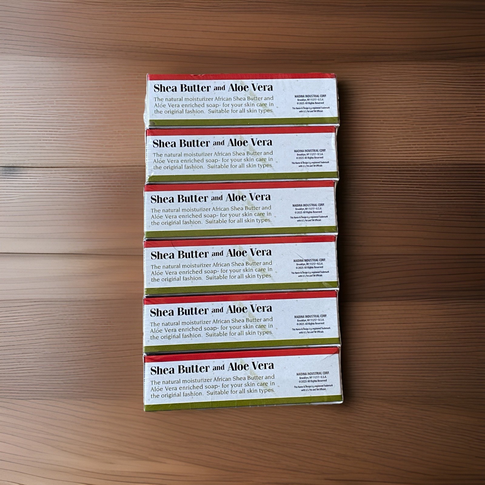 Madina African Black Soap Shea Butter and Aloe Vera Bars 3.5 oz Pack of 6