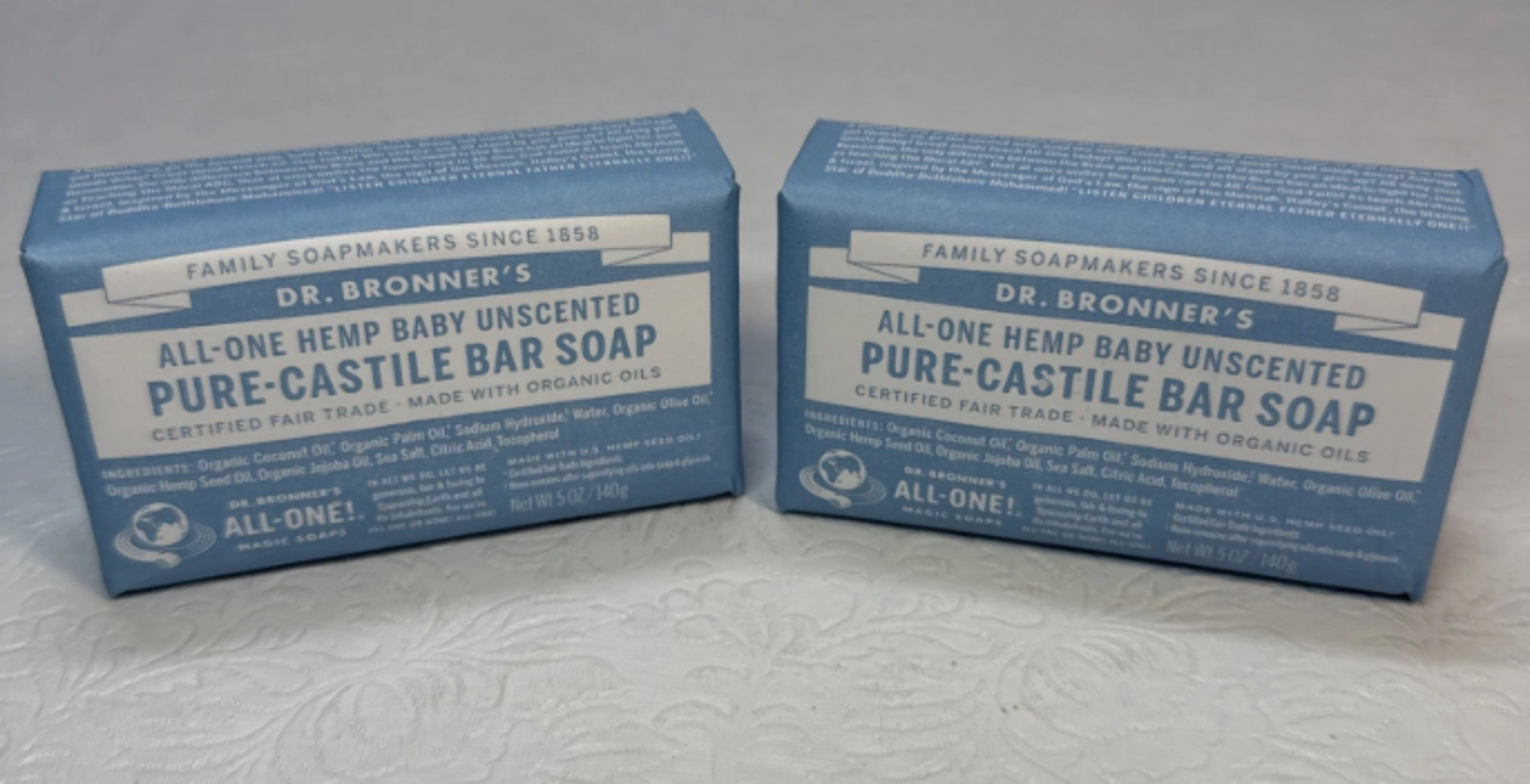 12x Dr. Bronner’s – Pure-Castile Bar Soap (Baby Unscented, 5 ounce) – Made with