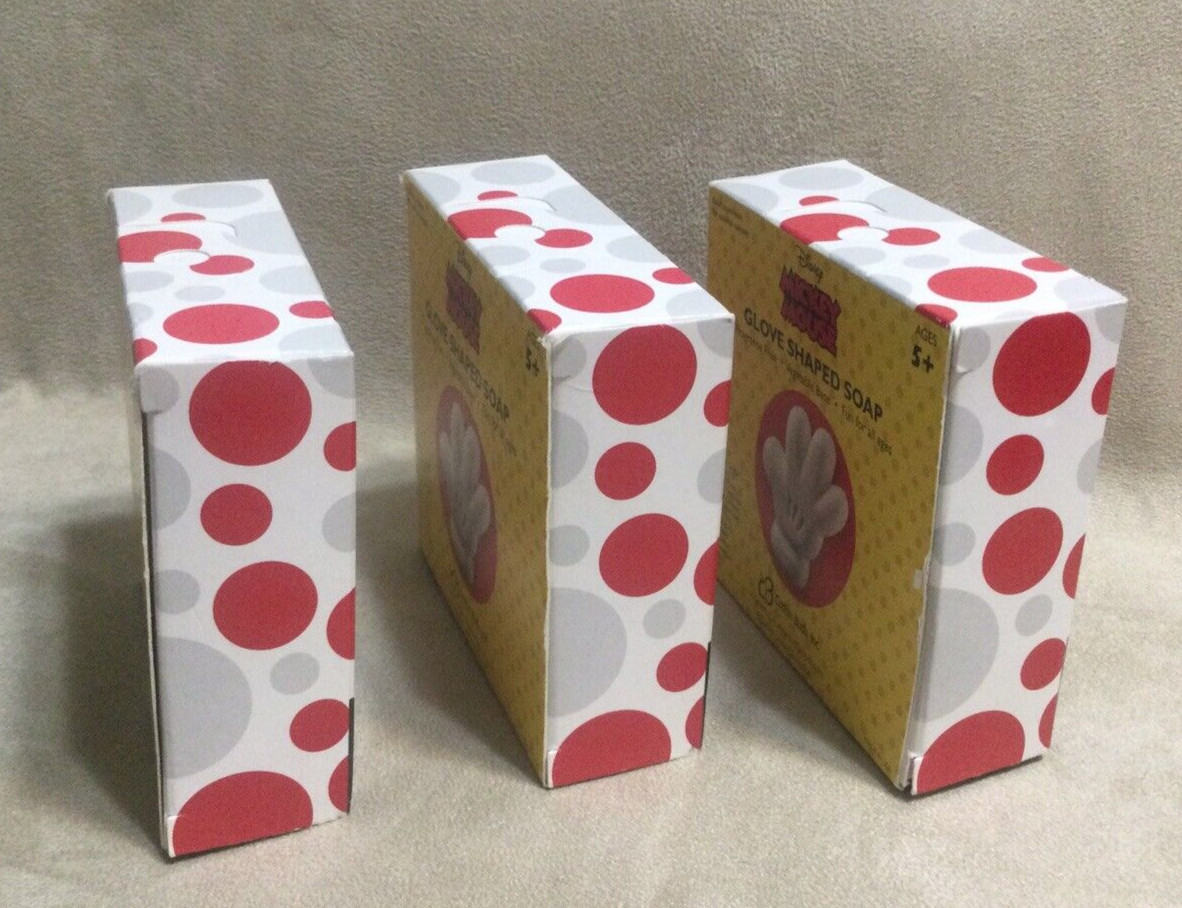 3 Boxed Fragrance Free Disney Mickey Mouse Glove Shaped Soap