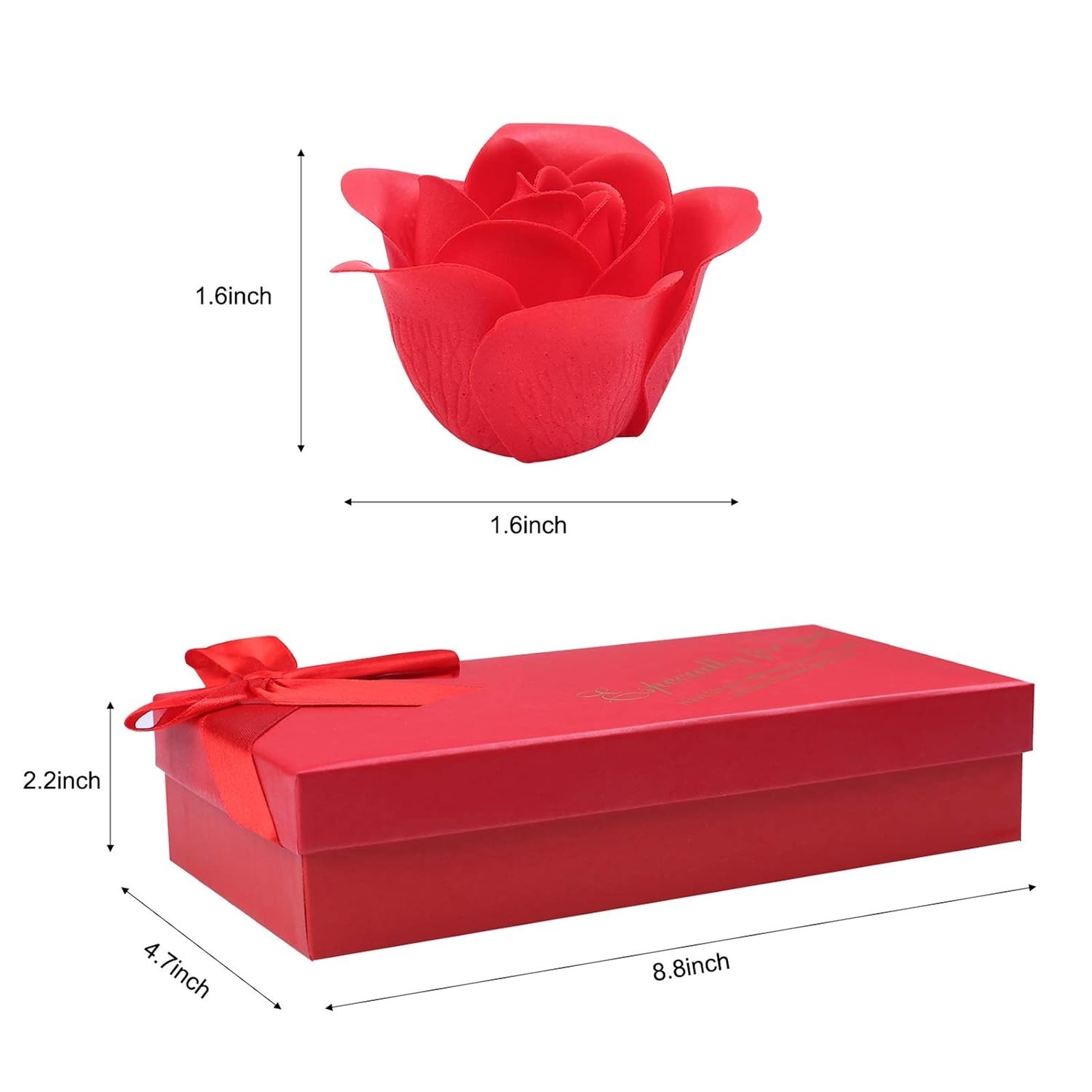 18PCS Gradient Red Rose Soaps – Ideal for Birthdays, Anniversaries & Valentine’s