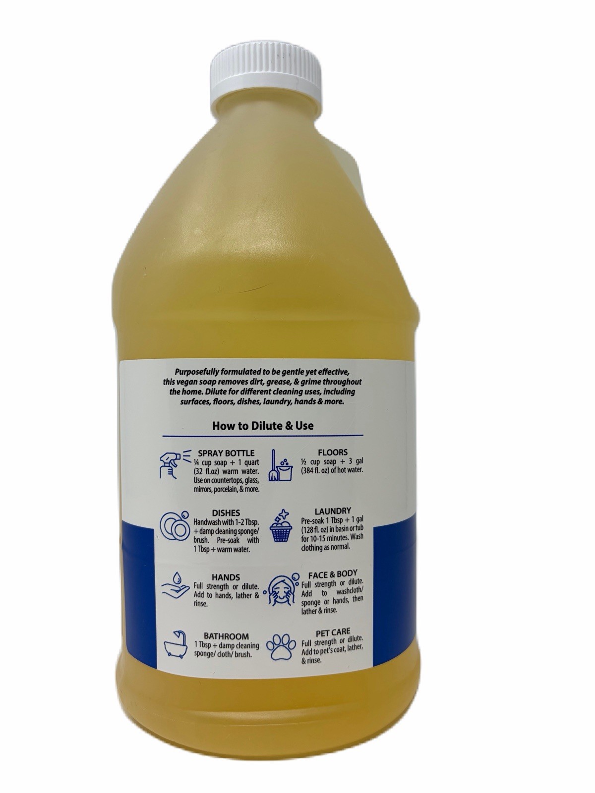 Harris Peppermint Multipurpose Castile Soap 2qt 64 Fluid Oz Bottle