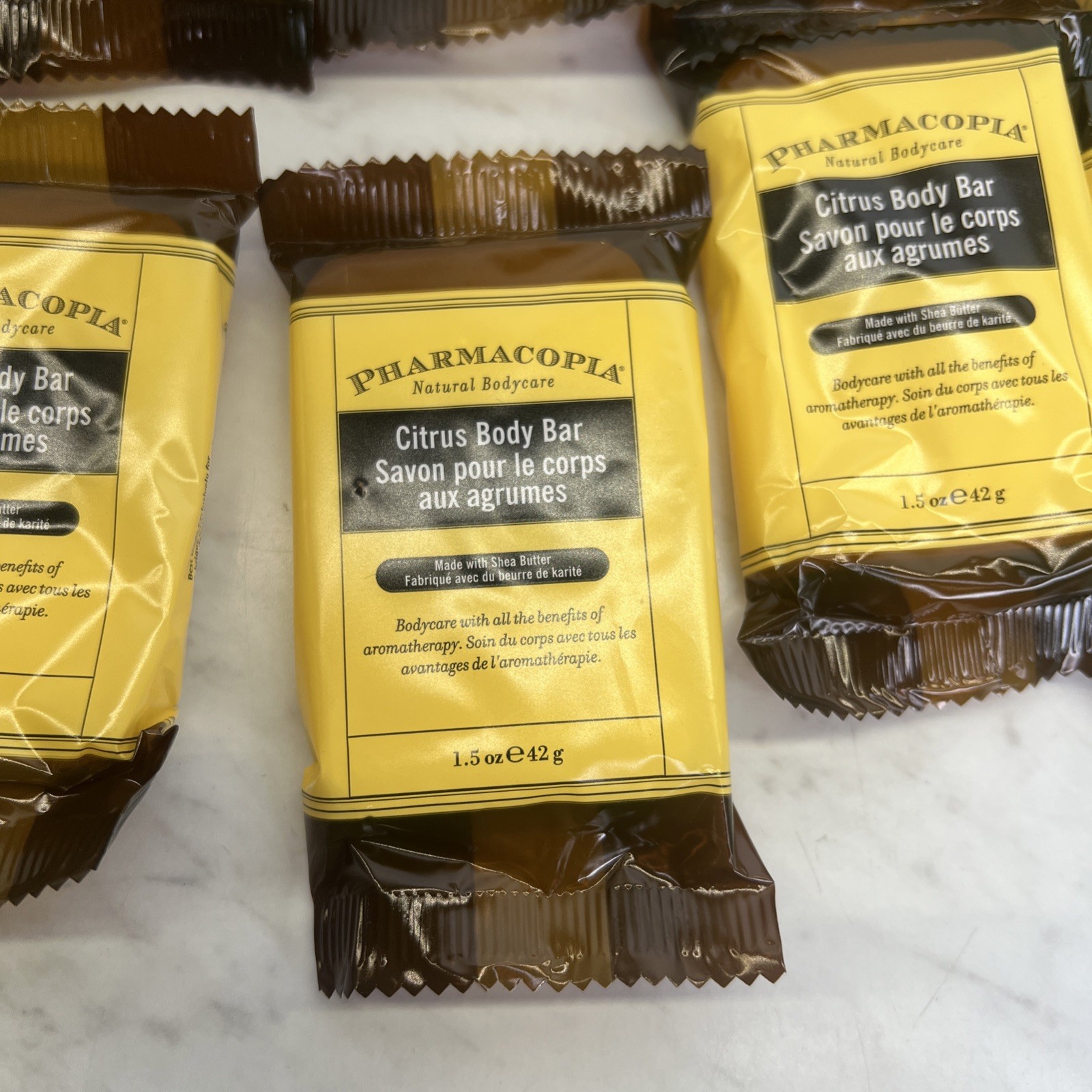 Pharmacopia Citrus Body Bar Aromatic Soap, 1.5 oz Travel Size, Lot of 10 Bars
