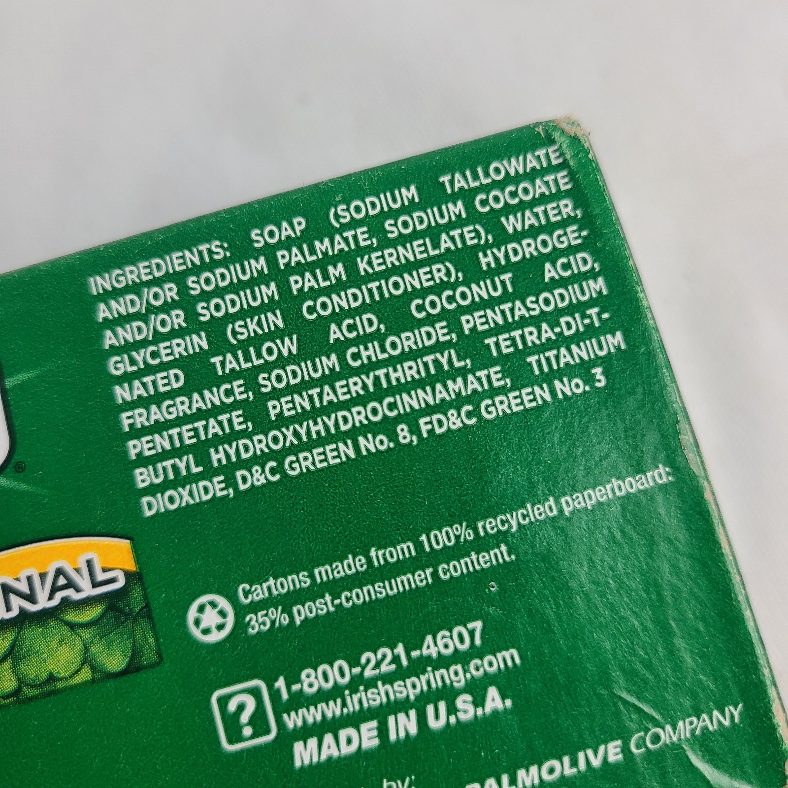 Irish Spring Original Deodorant Bar Soap, 4.0 Ounce Bath Size – Single Bar