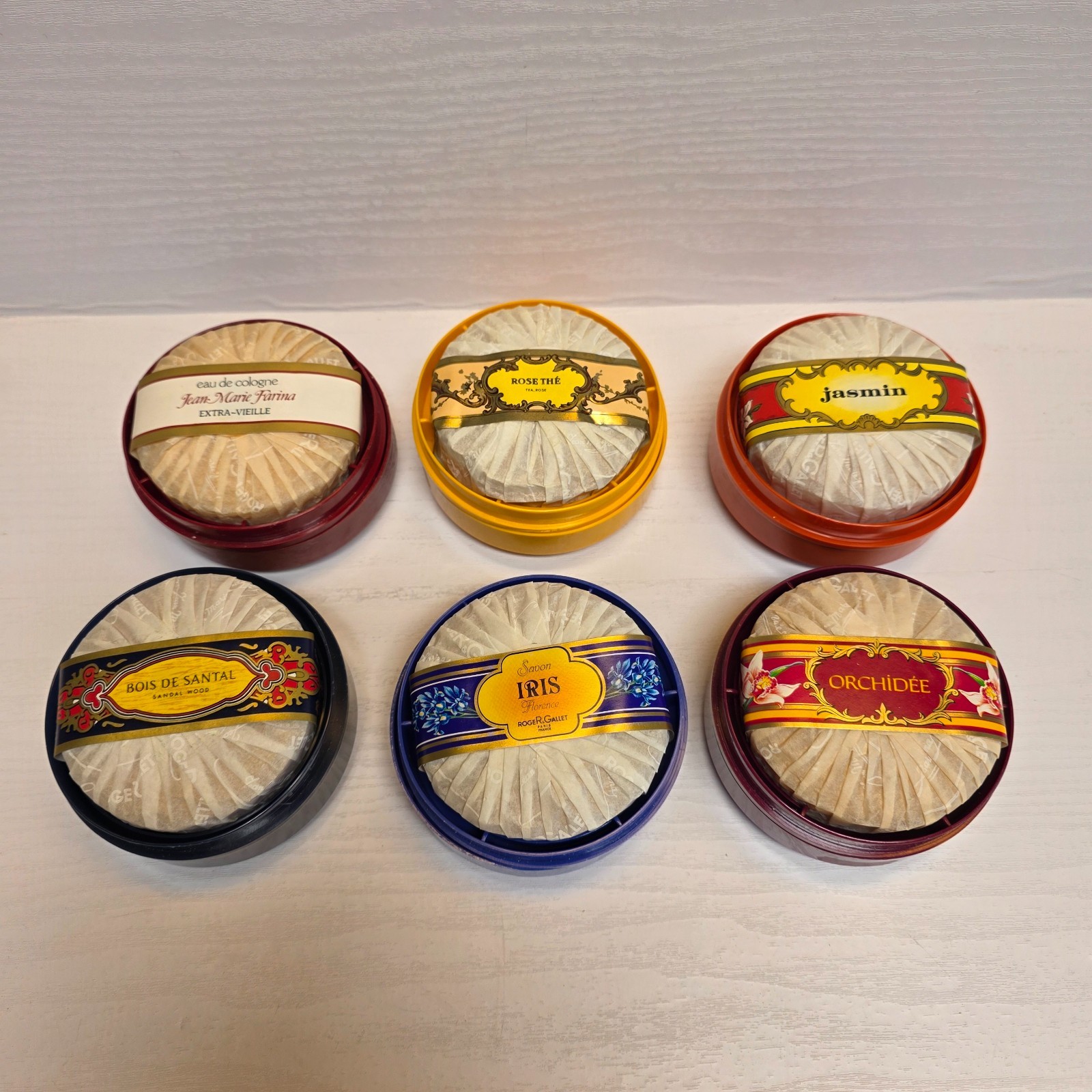 Vintage Roger & Gallet Paris Perfumed Soap Lot 5.3oz w/Case 6 Soaps