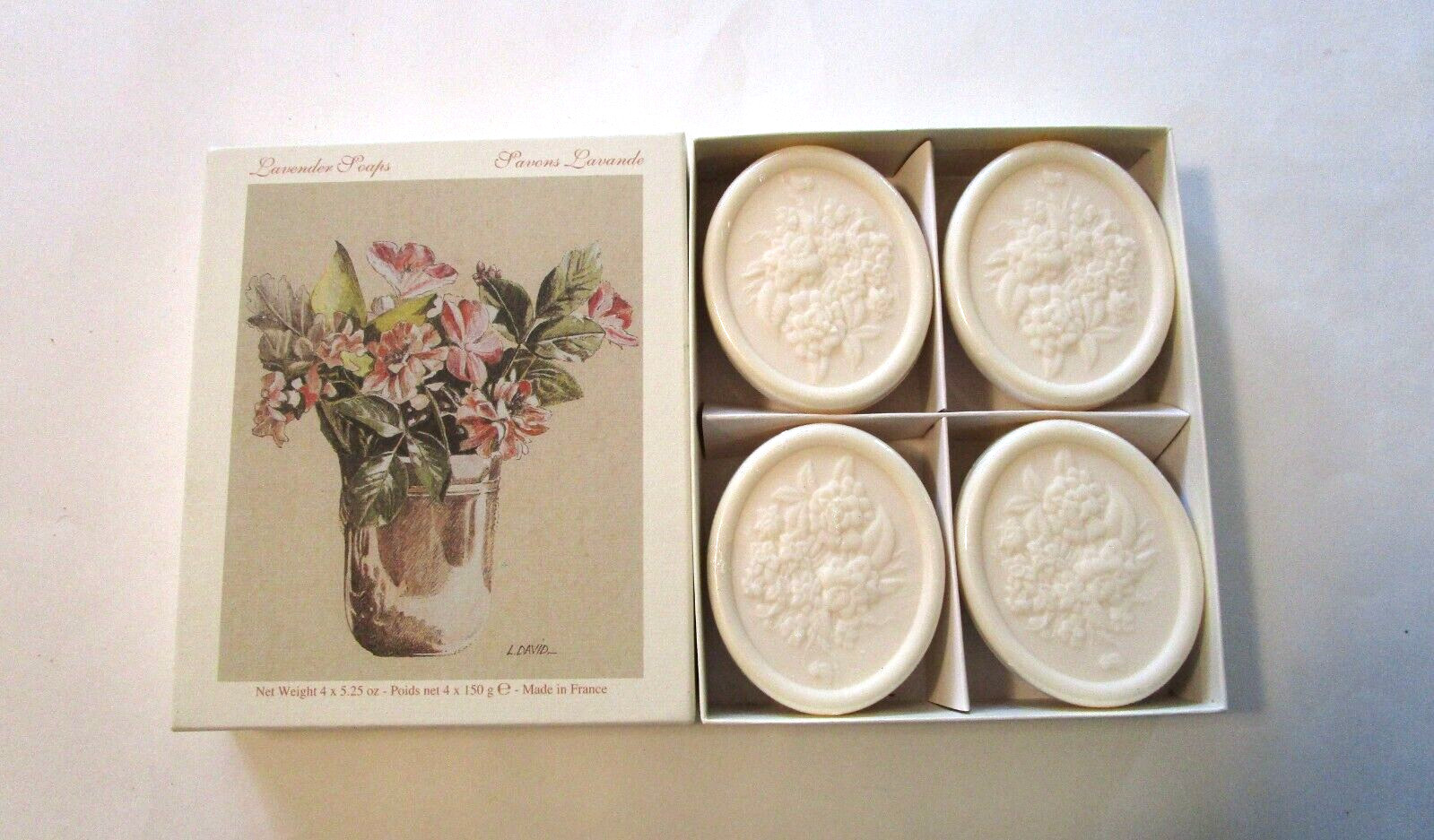Lorcos France new Set of 4 Bath Soaps Lavender 4 x 5.25 oz NIB