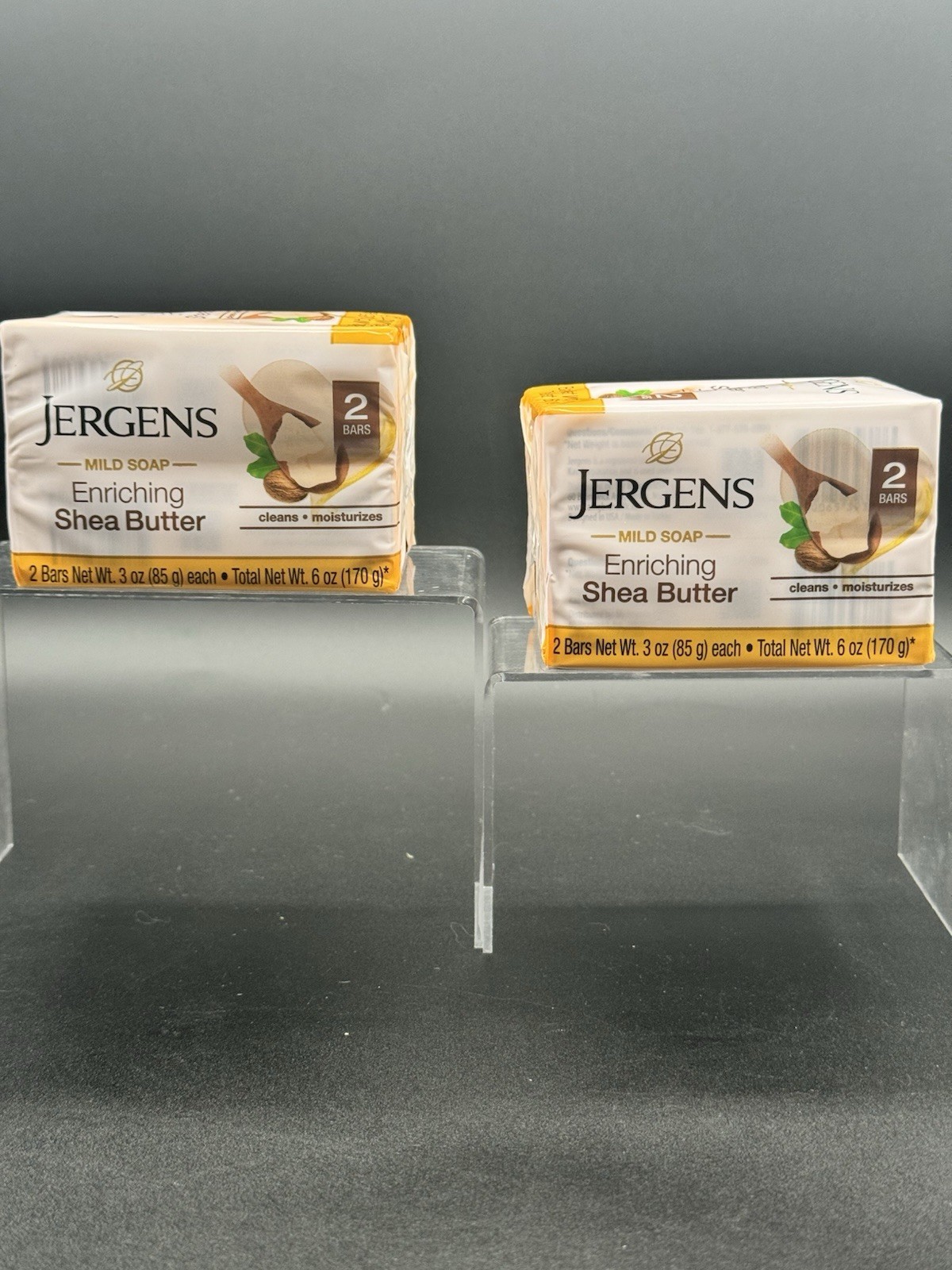 HTF! Rare! Jergens enriching Shea Butter Mild Bar Soap 3oz 2 Packs 4 Bars Total
