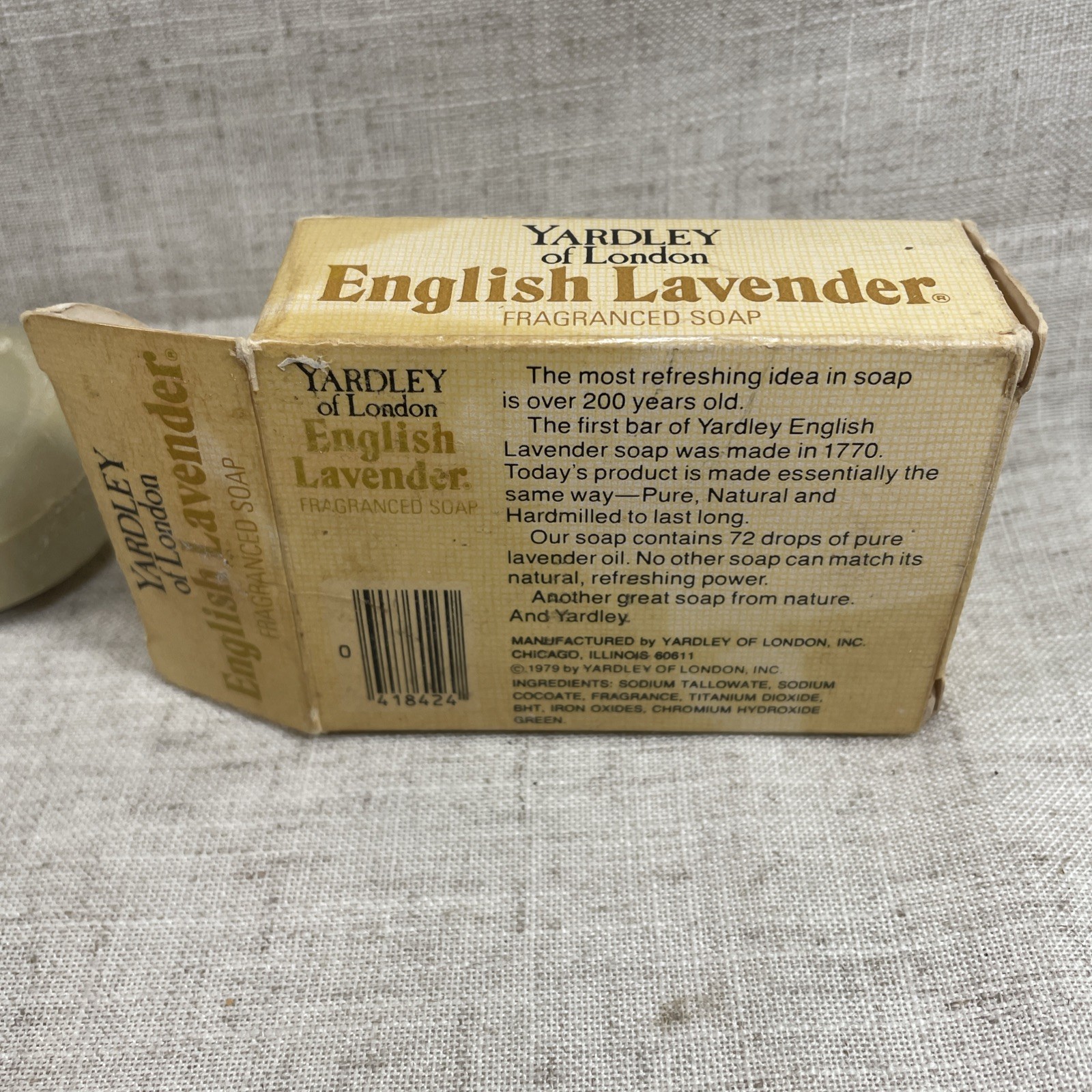 VTG 1979 Yardley of London English Lavender Soap Fragranced Bar 4.25 ounces NOS