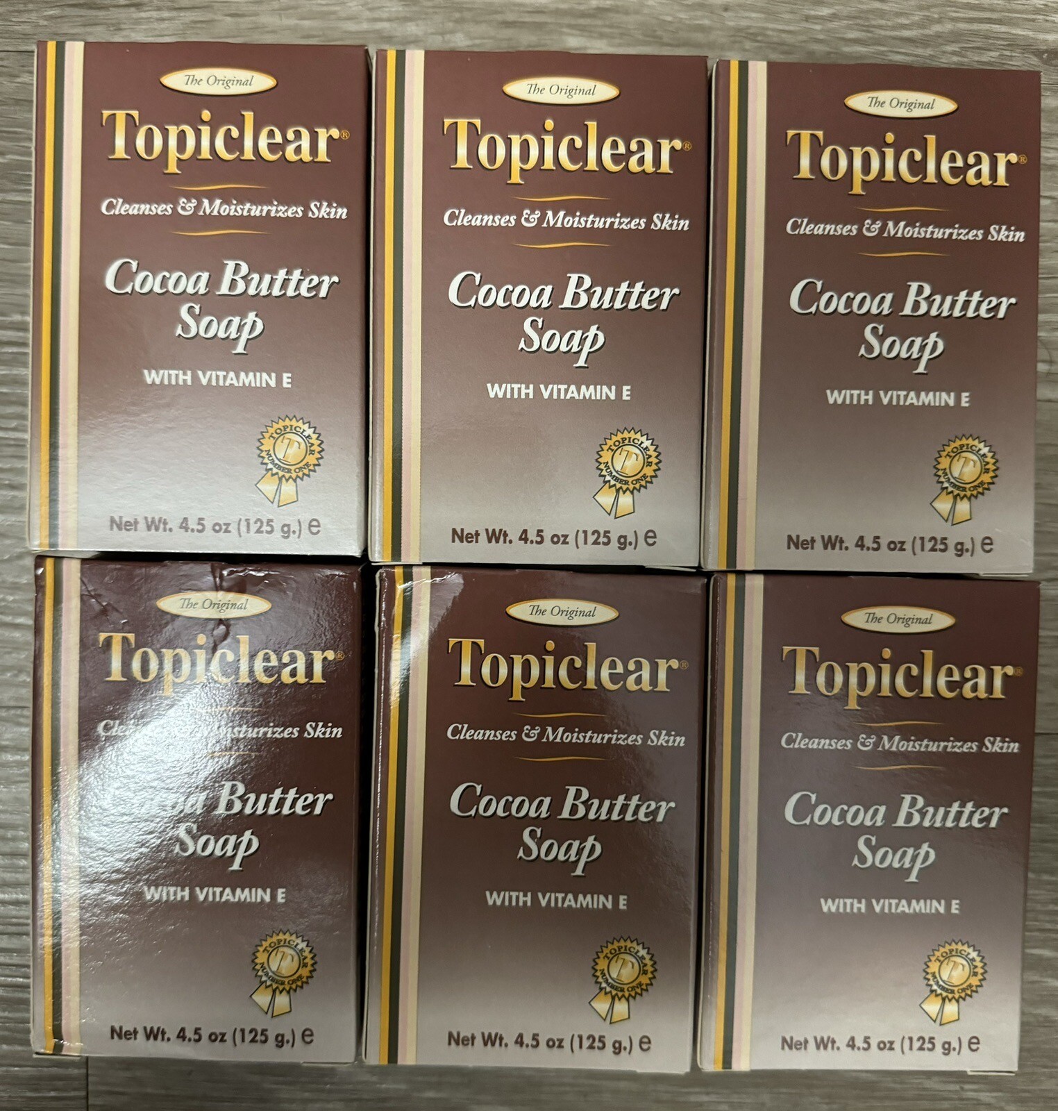 Topiclear Cocoa Butter With Vitamin E Soap LOT OF 6 / 125g EACH✅
