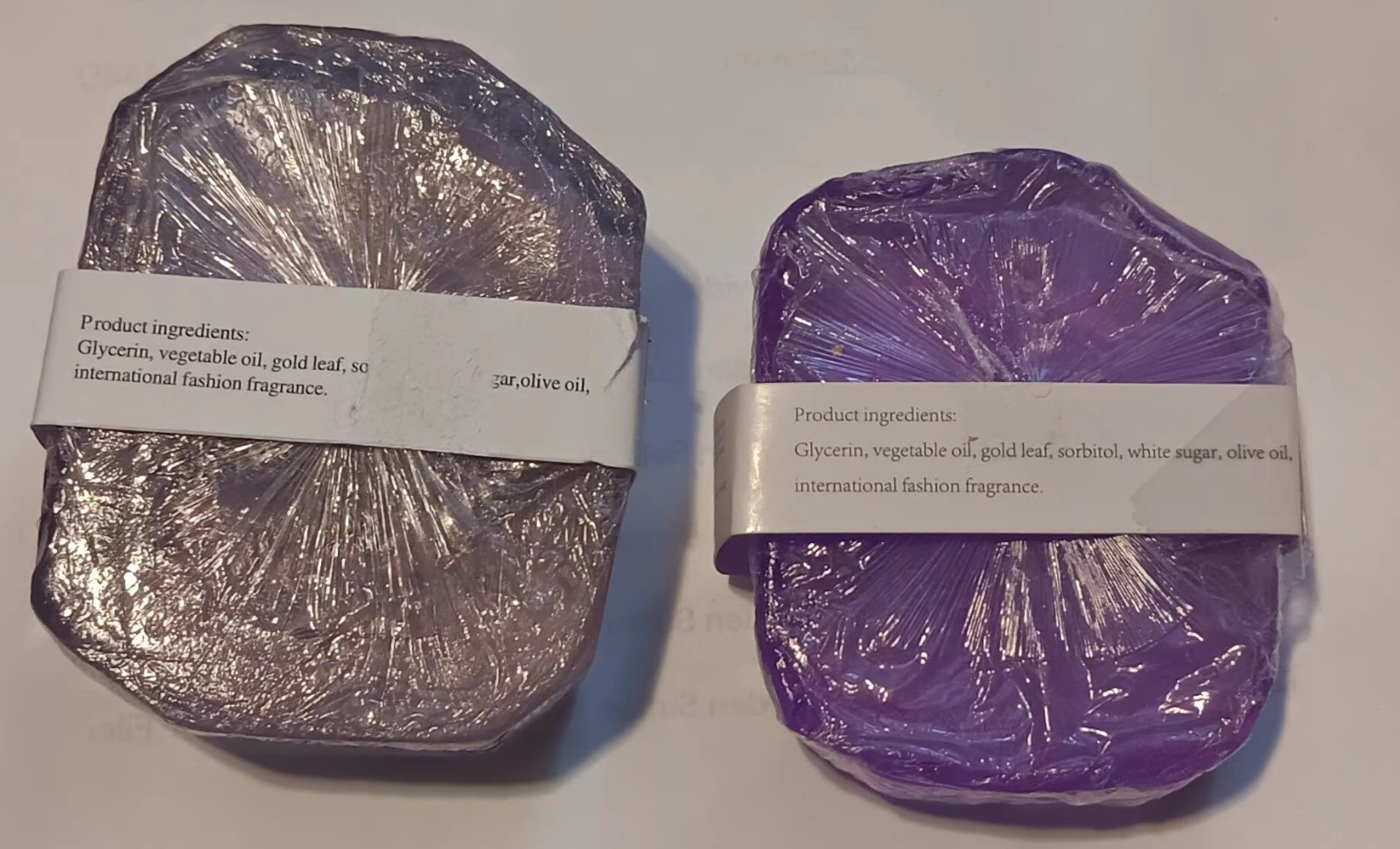 International Fashion Fragrance Diamond Soap 14k Gold Foil Lavender Lot Of 2