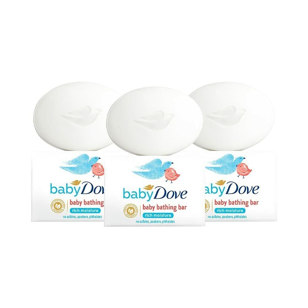 Baby Dove Rich Moisture Bathing Bar 75 g (Combo Pack of 3) Gentle Soap for Baby’
