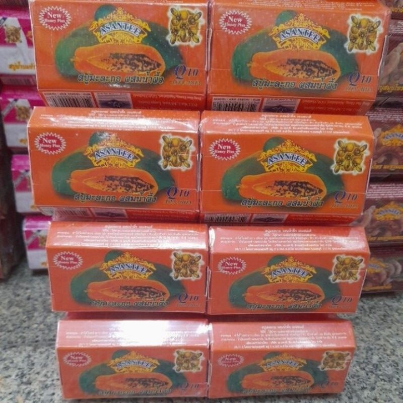 125g x 4 Asantee Thai Papaya Herbal Skin & Honey Soap