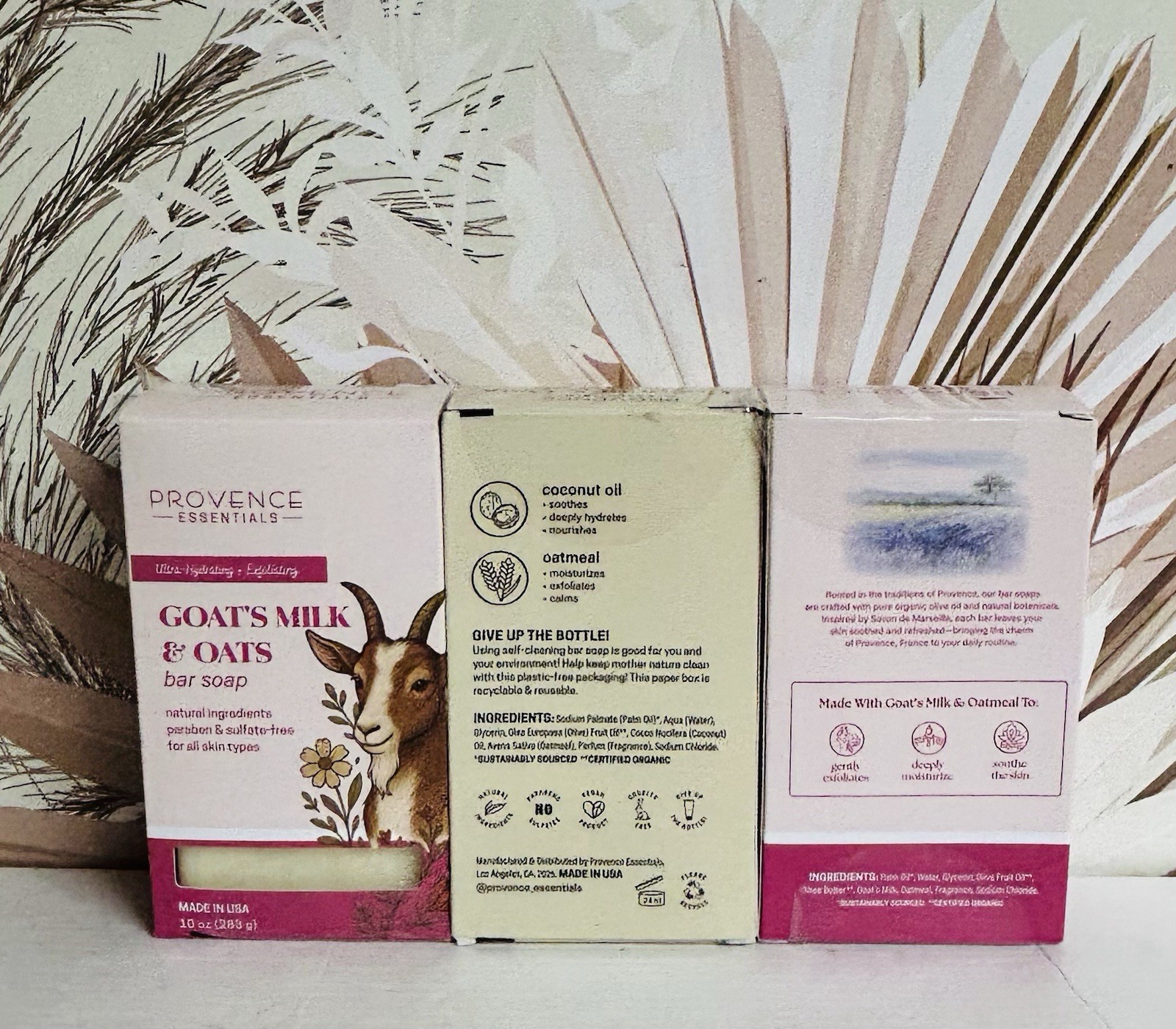 3-Pack Provence Essentials ~ Coconut Oat & Goat’s Milk Oats Bar Soap 10 oz Each