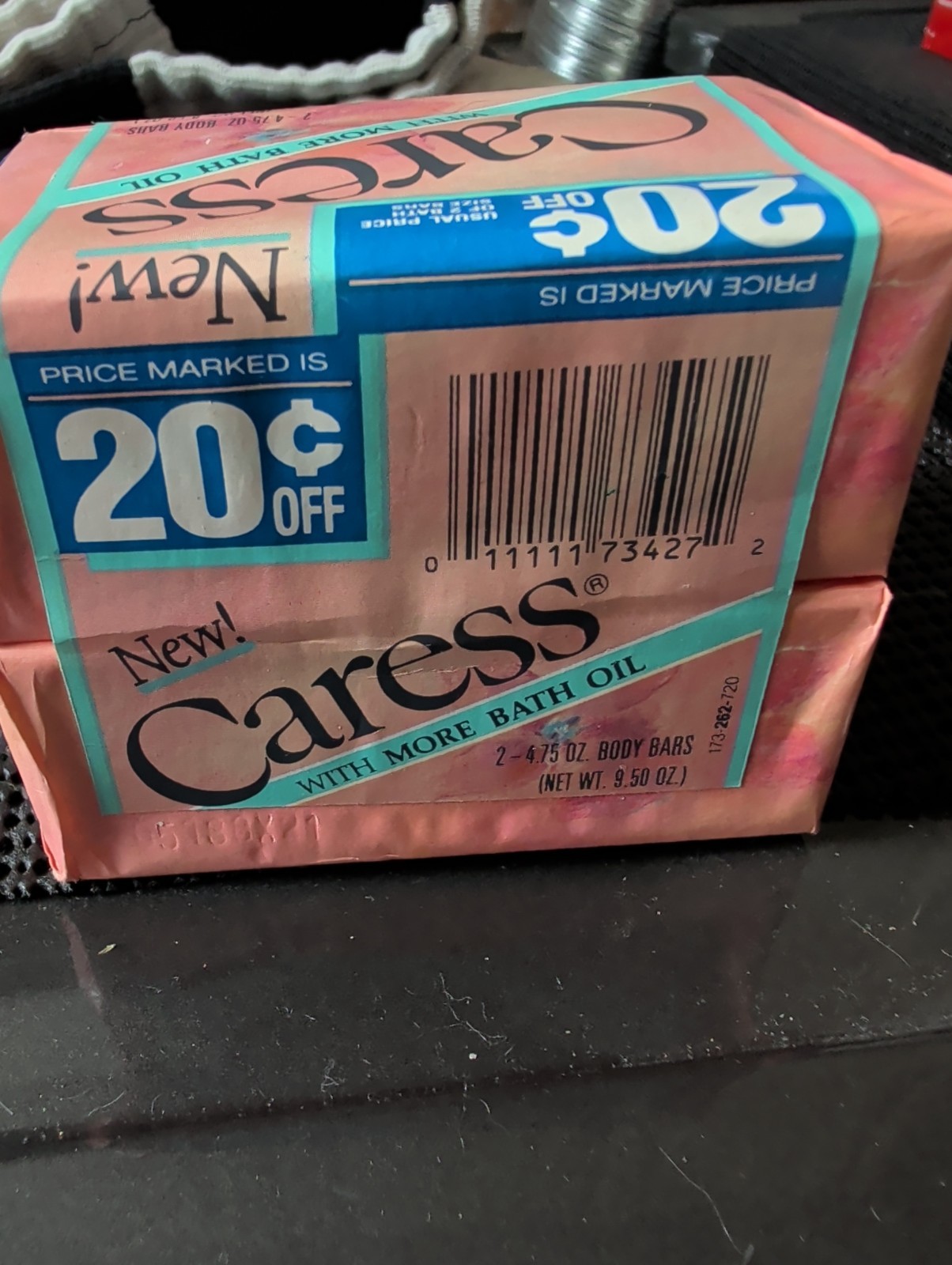 Vtg 1988 Caress Body Bar Bath Oil Full Sz-4.75 Oz Ea—SET OF 2 BARS-New Old Stock