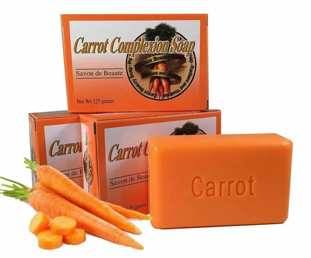 Carrot Complexion Soap 3 Bars Skin Brightening Cleansing Soap Savon de Beaute