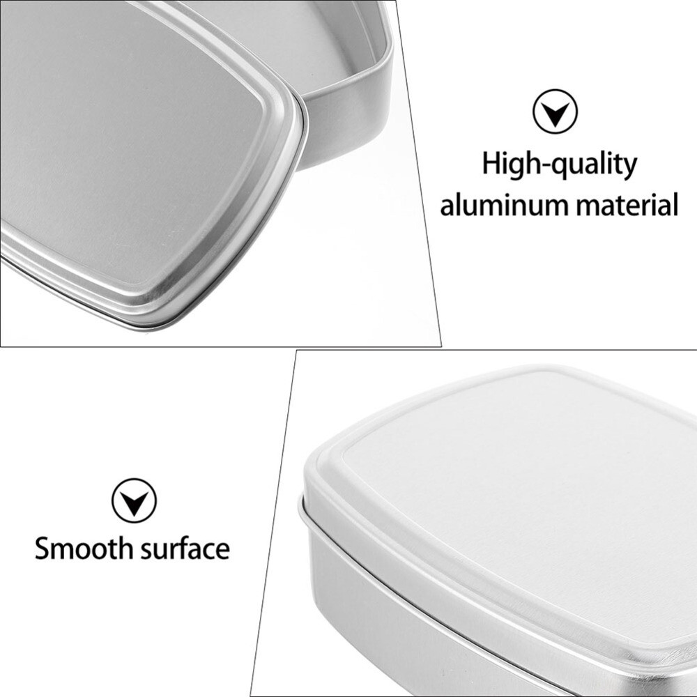 3PCS Travel Soap Container Soap Boxes Tin Cookie Box Rectangular Metal Tin