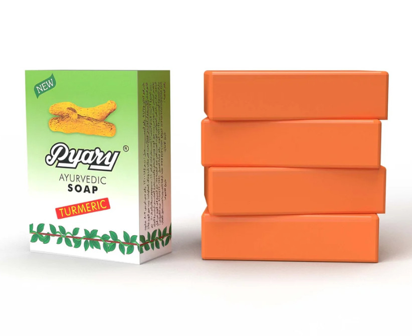 4 X Indian Pyary Turmeric Soap Turmeric – 75g Hand Made ⭐FAST SHIPPING⭐