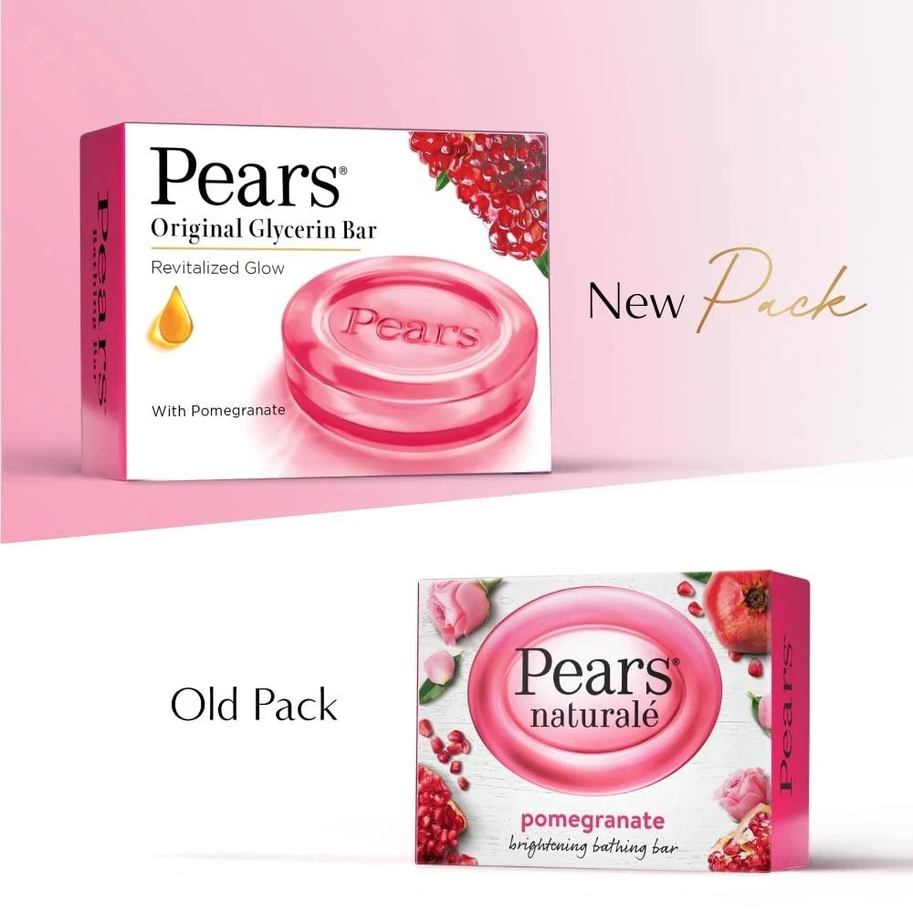 Pears Original Glycerin Soap Bar-Revitalized Glow|With 98%Pure Glycerin 125gm x4