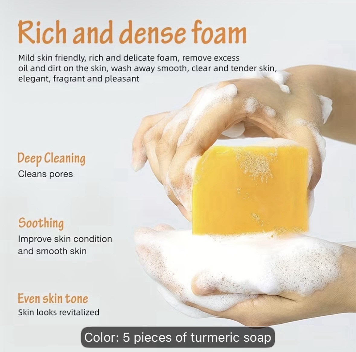 VENROCK Turmeric Lemon Kojic Soap Deep Cleansing Lemon Scent Face Body 5 Pack
