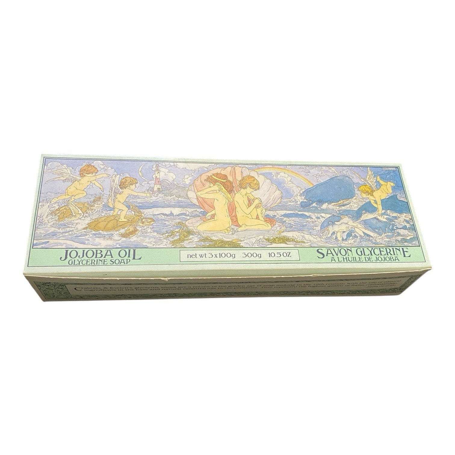 VTG Crabtree & Evelyn Jojoba Oil Sea Shell Soap Set Of 3 – 3.5oz ec New In Box
