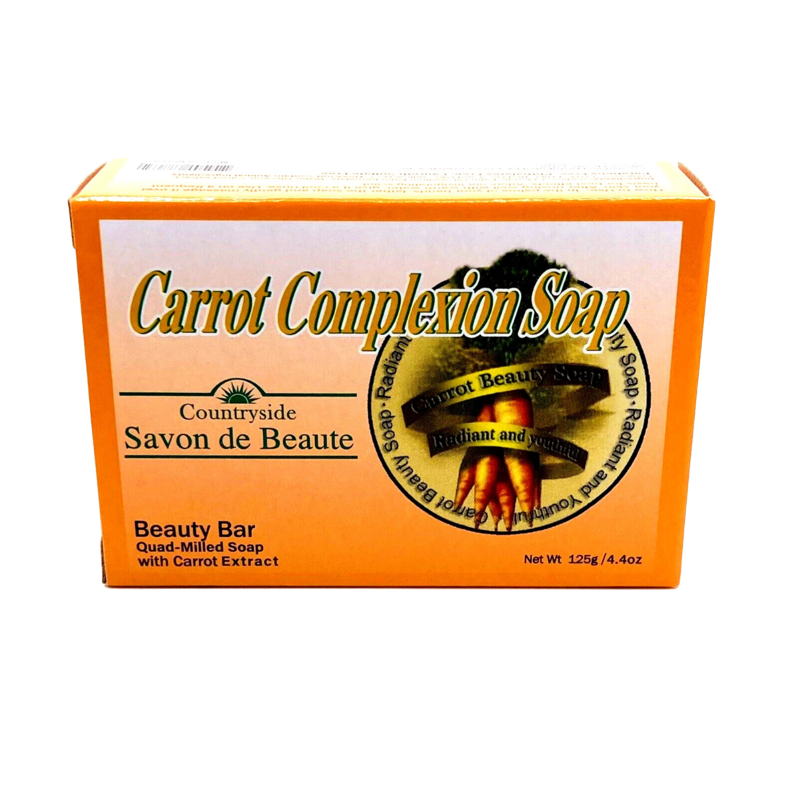 6x Carrot Extract Bar Soap Helps Cleanse Pores & Improve Skin Tone 4.4 oz
