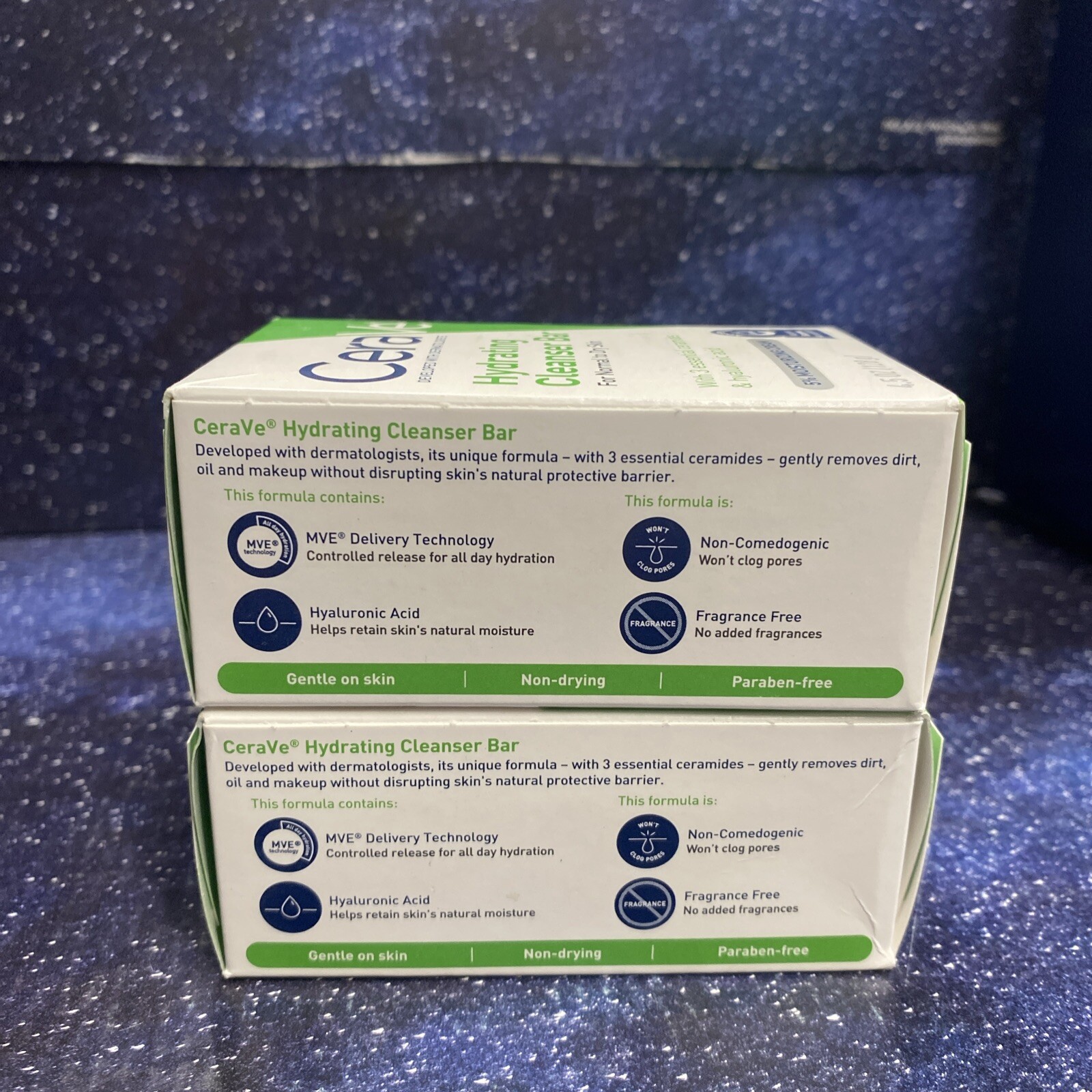 2 CeraVe Hydrating Cleanser Bar Normal Dry Skin Ceramides & Hyaluronic Acid 4.5