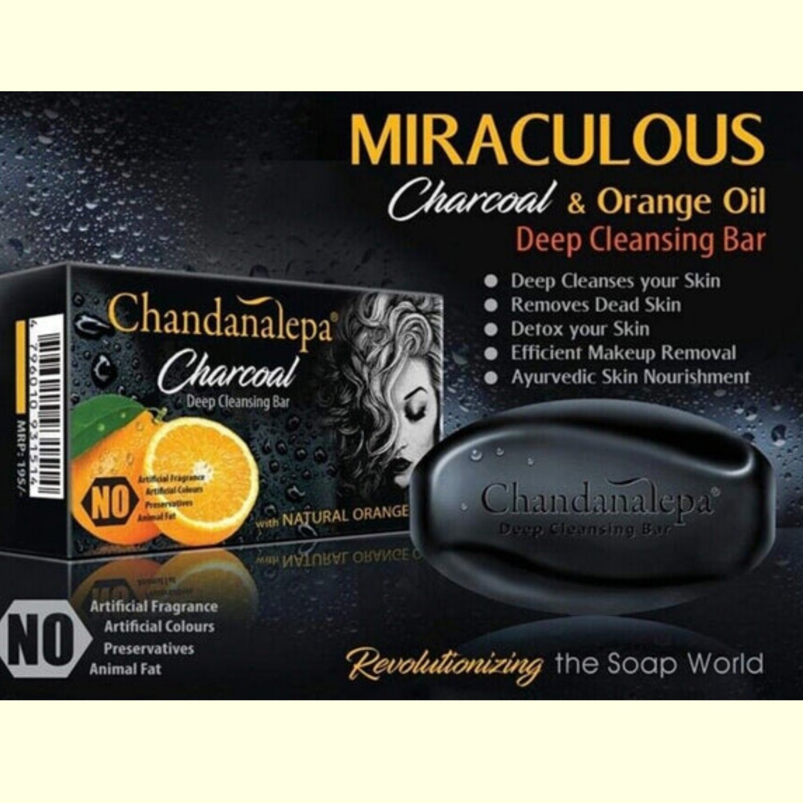 Charcoal Ayurvedic Herbal Soap Sri Lanka Chandanalepa Beauty Body Health