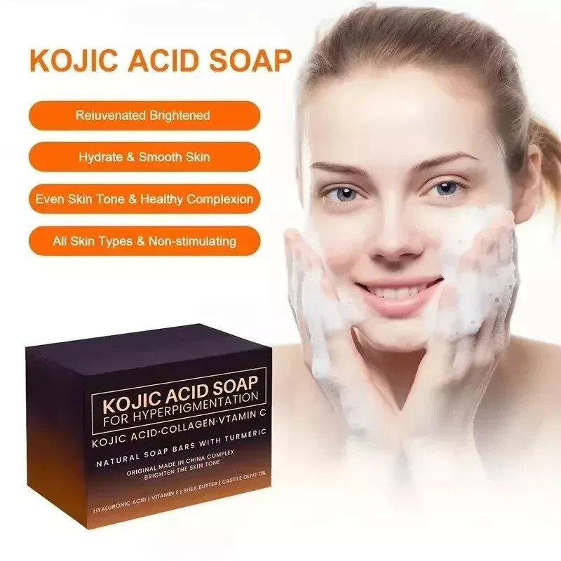 2 PCS Kojic Acid Soap Clean Face Bars Dark Spot Remover Retinol Whitening US