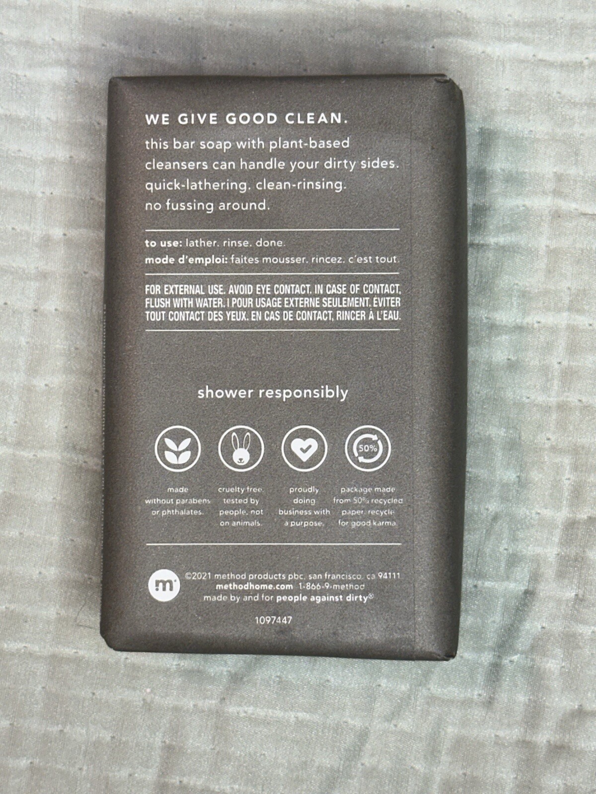 2 x Method Men Bar Soap CEDAR + CYPRESS 6 oz EA Vegan Plant Based