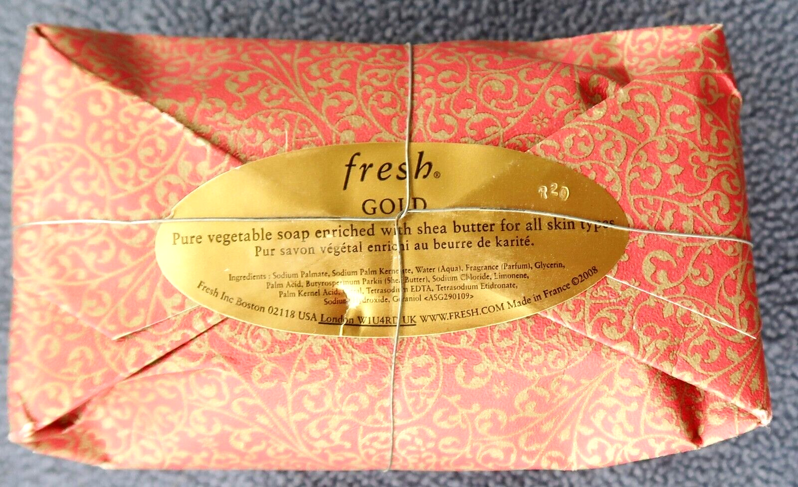 FRESH INC. Vegetable Oil GOLD SOAP, Bath Bar 8.8 oz. – Made in France