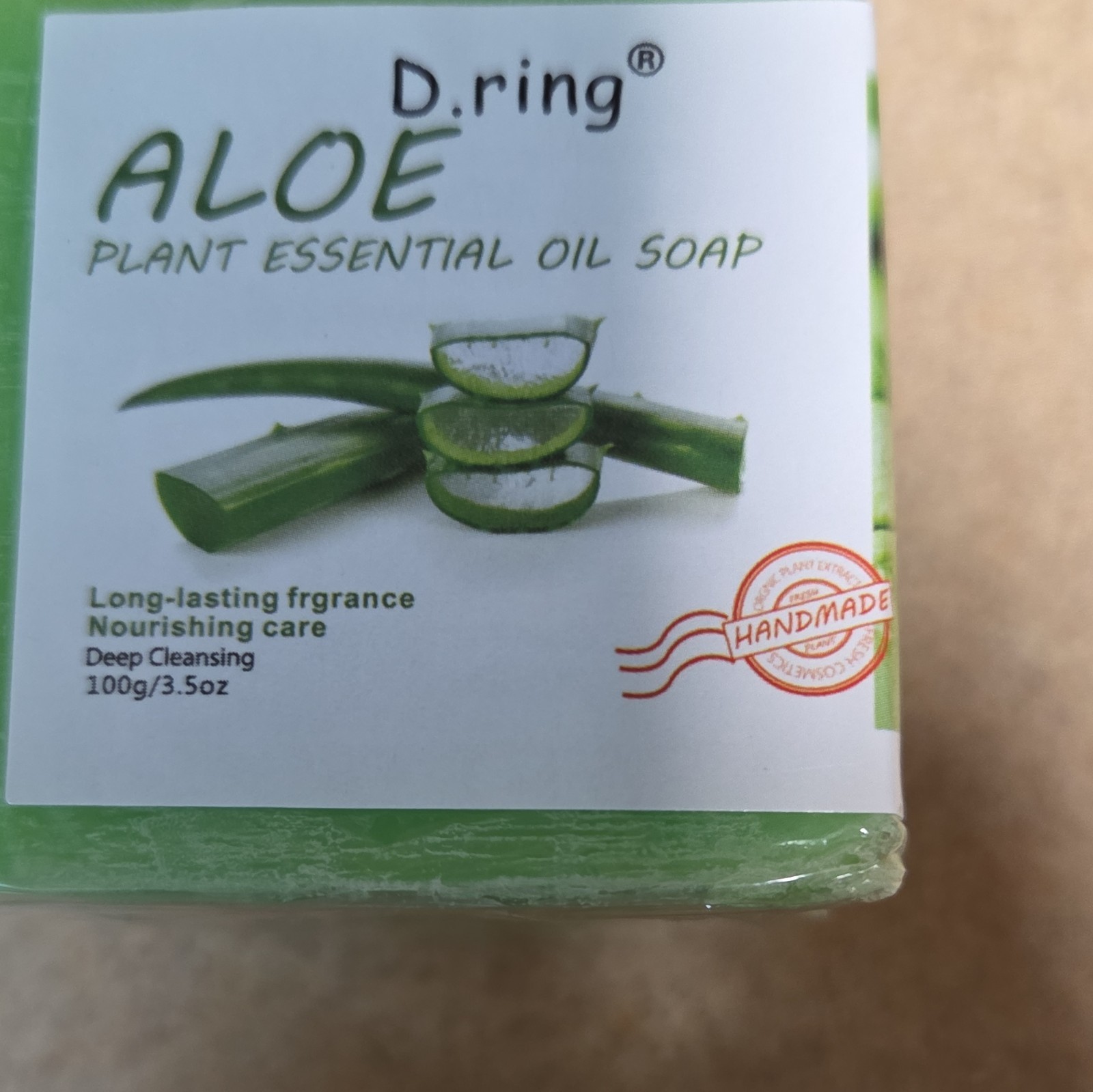 D.ring Aloe Handmade Plant Essential Oil Soap Green Bar 100g/3.5oz (2 Bars)