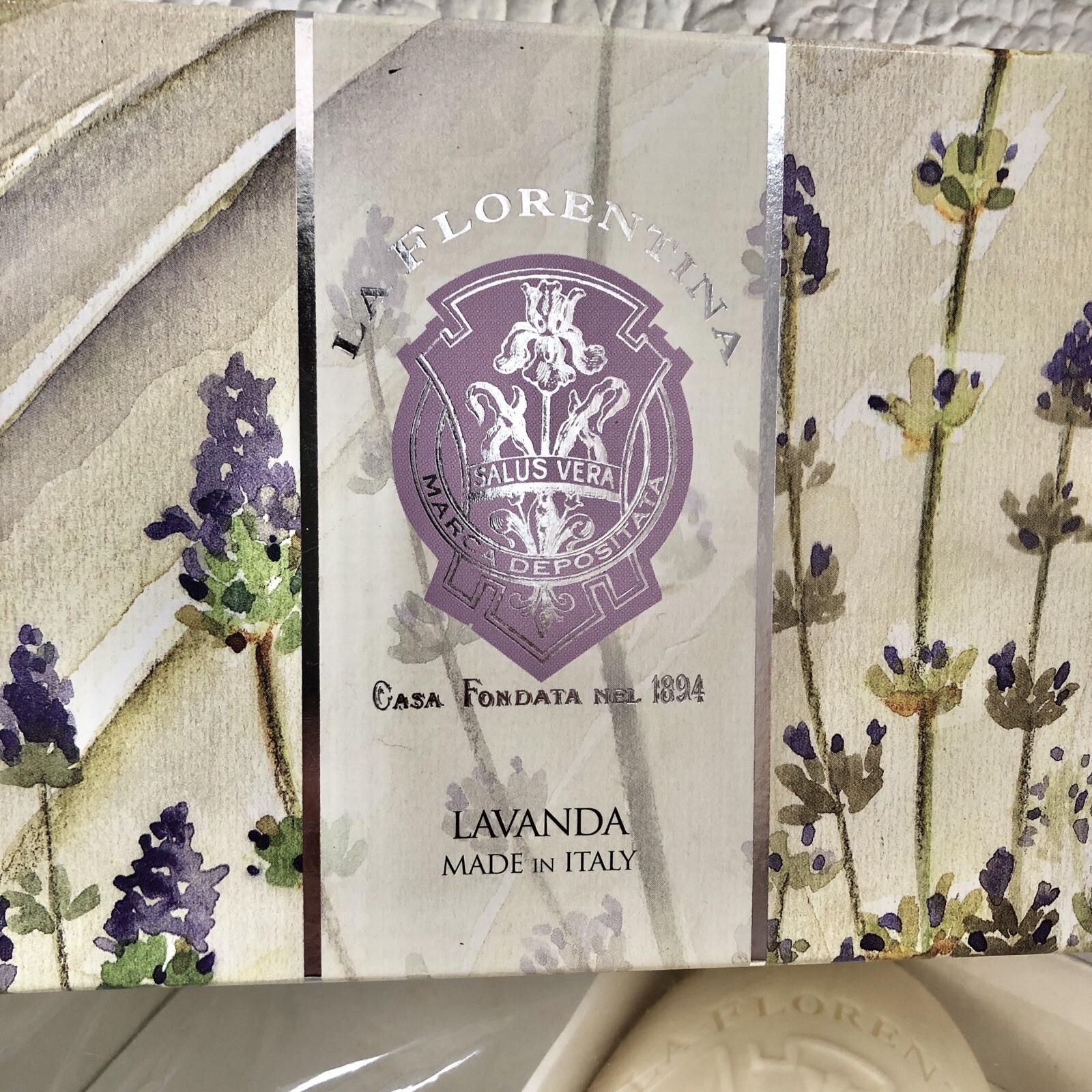 La Florentina Soap Lavender ITALY 2 X 5.3 Ounce Bars Lavanda Open Box Two Soaps