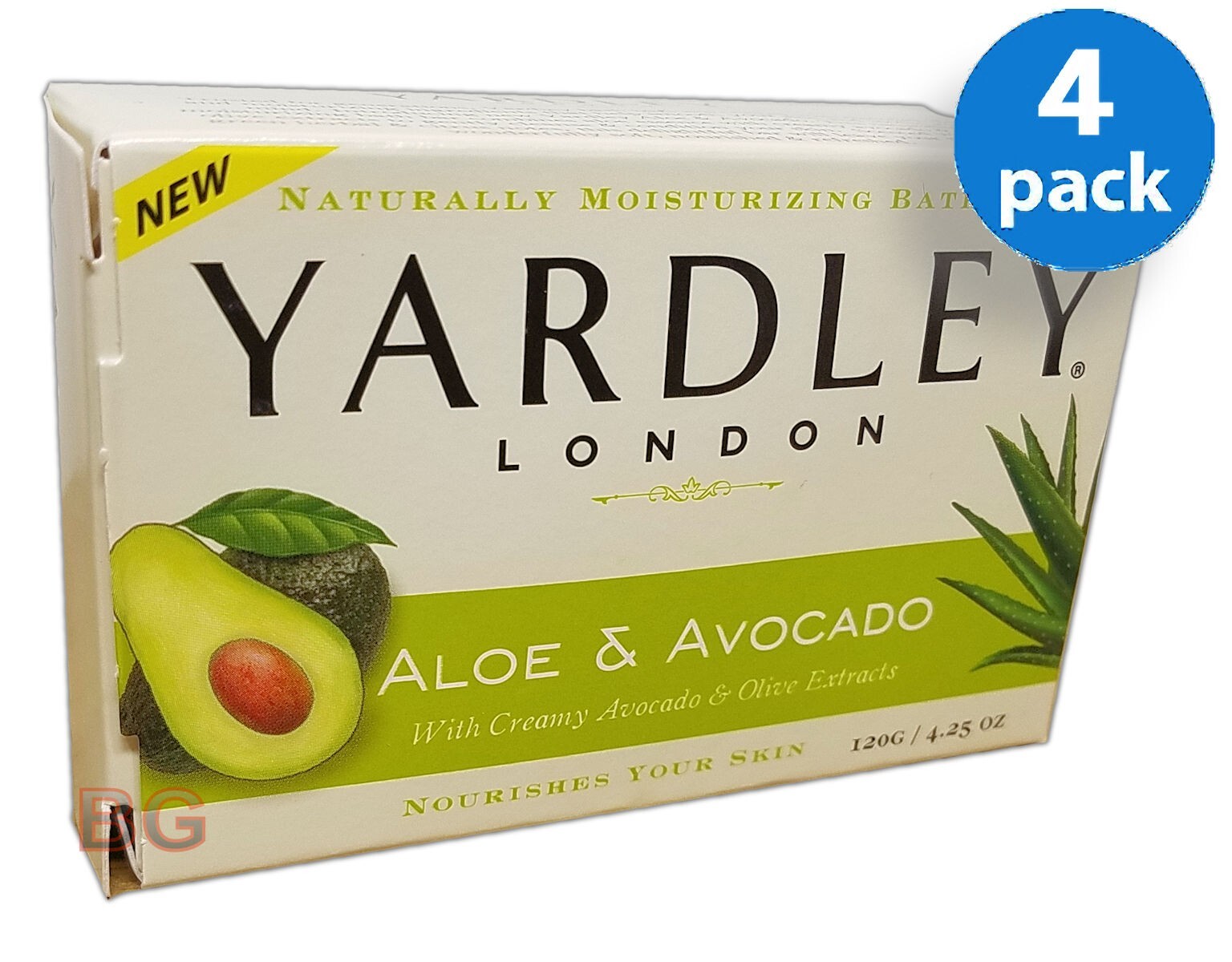 YARDLEY SOAPS 4.25oz ALOE & AVOCADO Skin Moisturizing Soap FREE Shipping 4-Bars